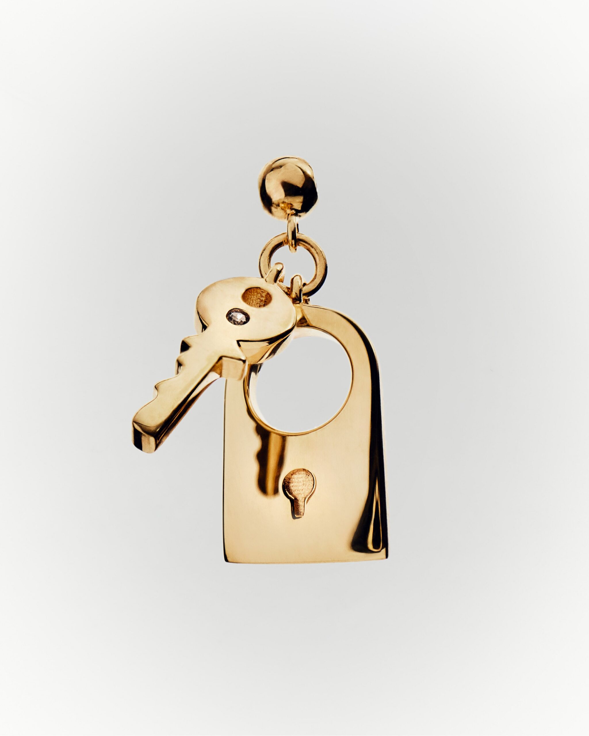 Padlock and key charm