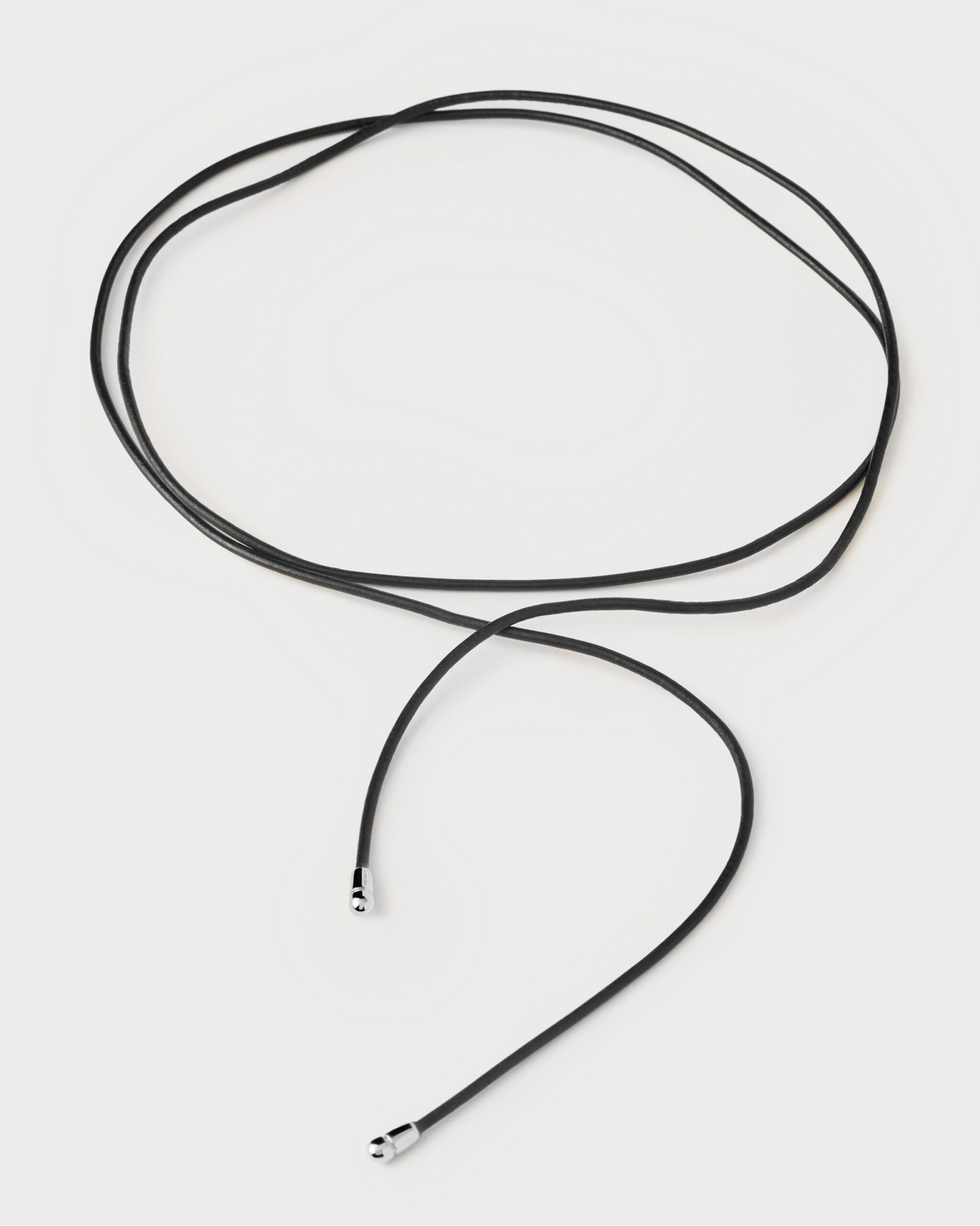 Dana Silver leather bow necklace