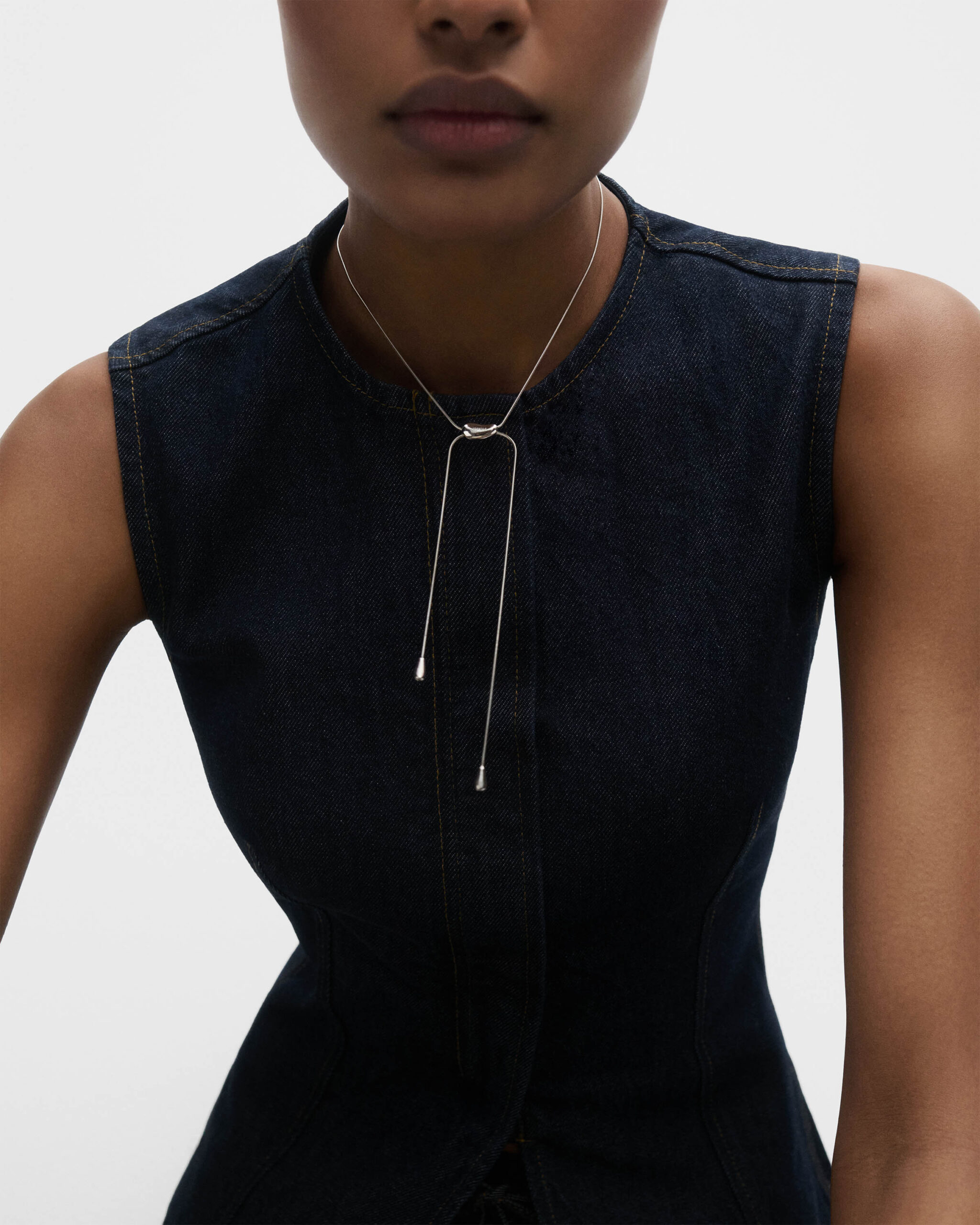 Rodeo Silver Slider Necklace