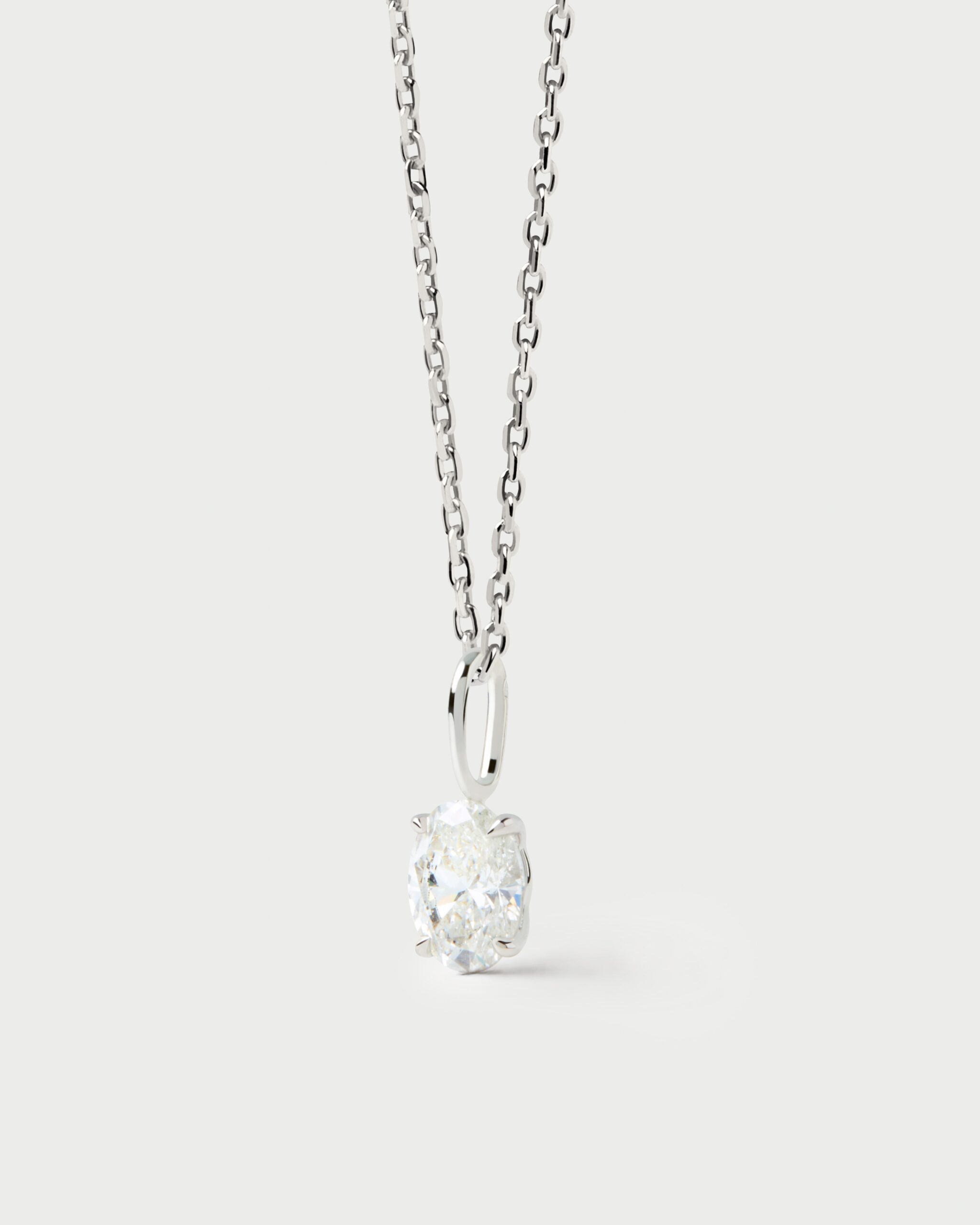 Diamond and white gold Ace pendant
