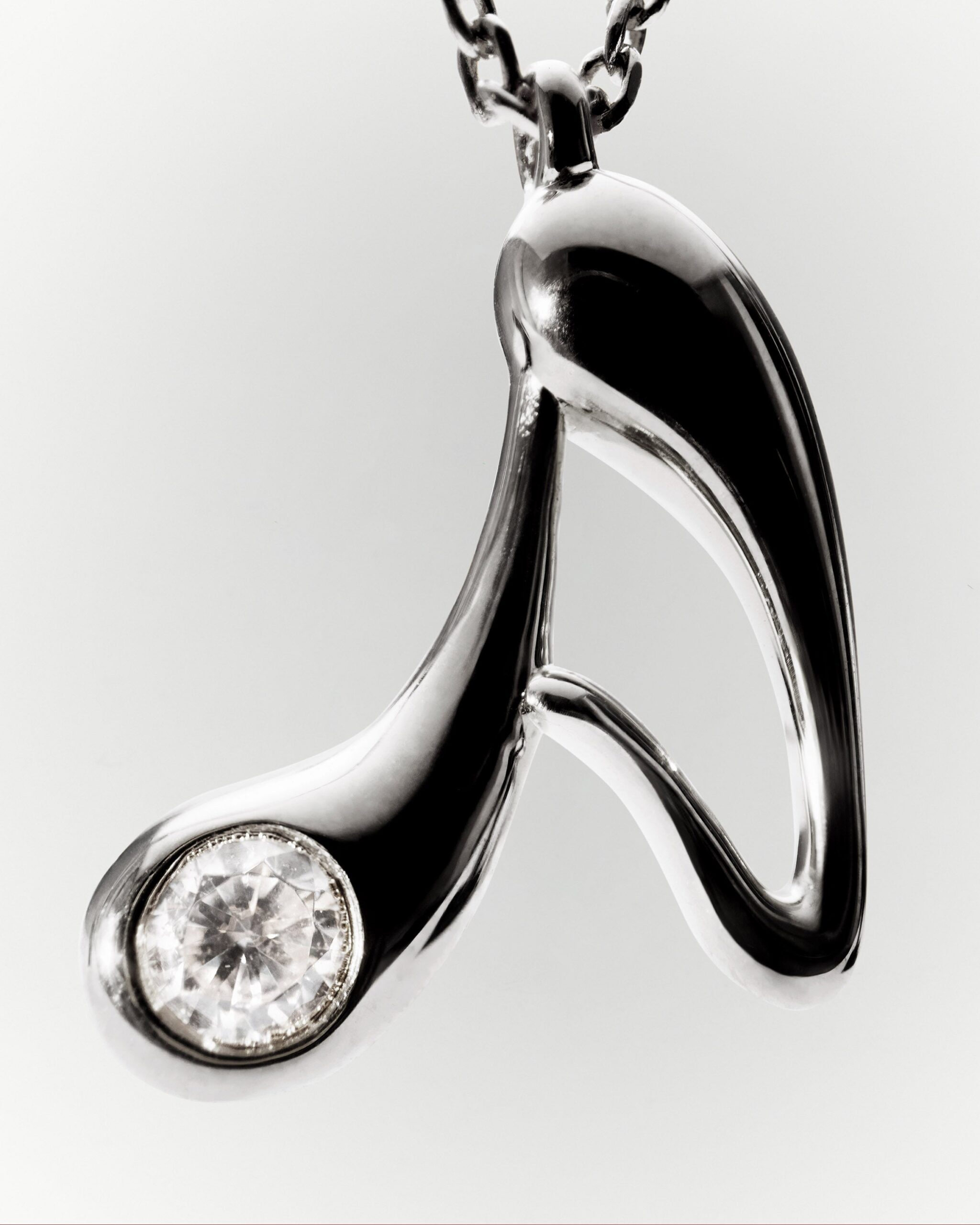 Initial silver pendant necklace