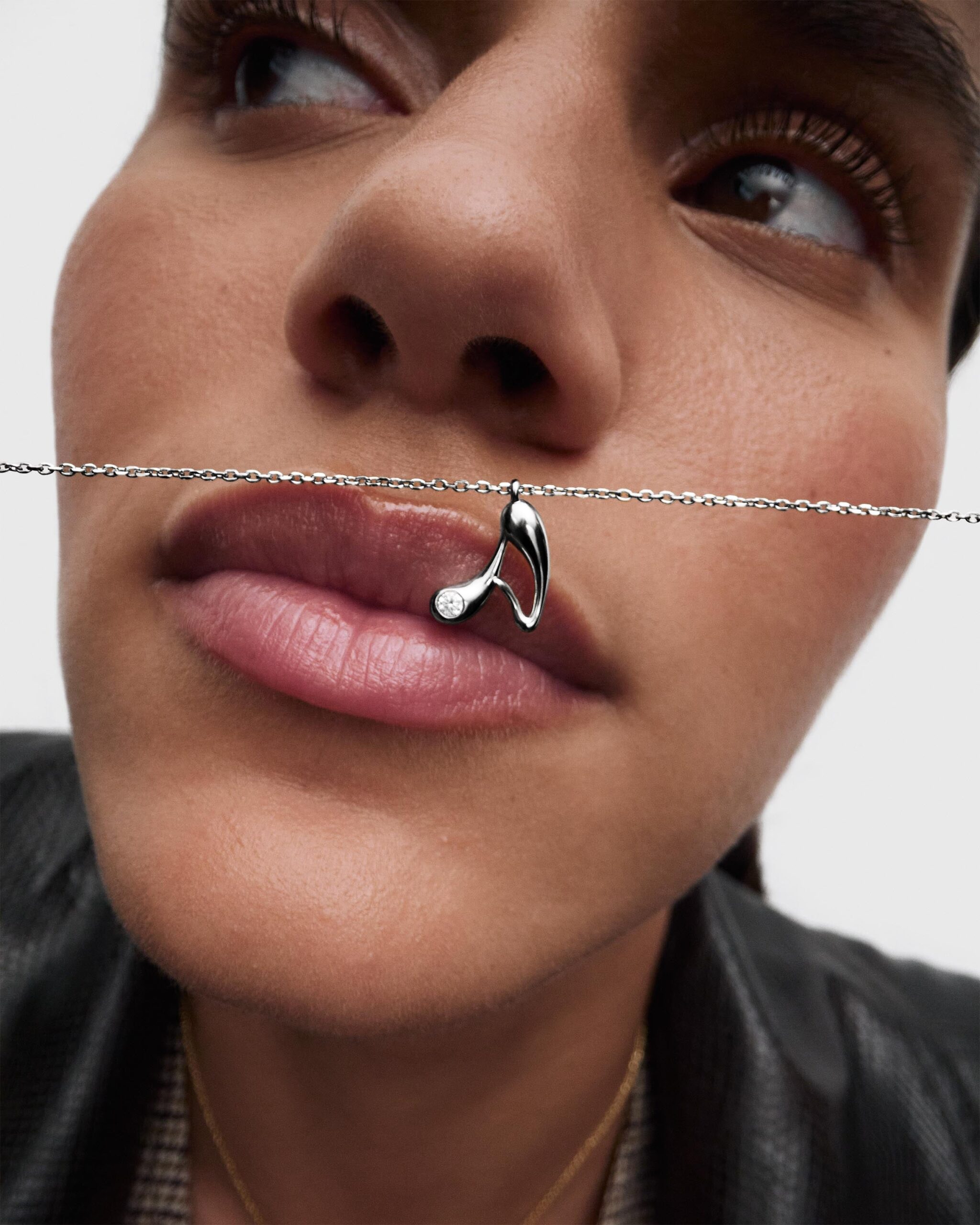 Initial silver pendant necklace