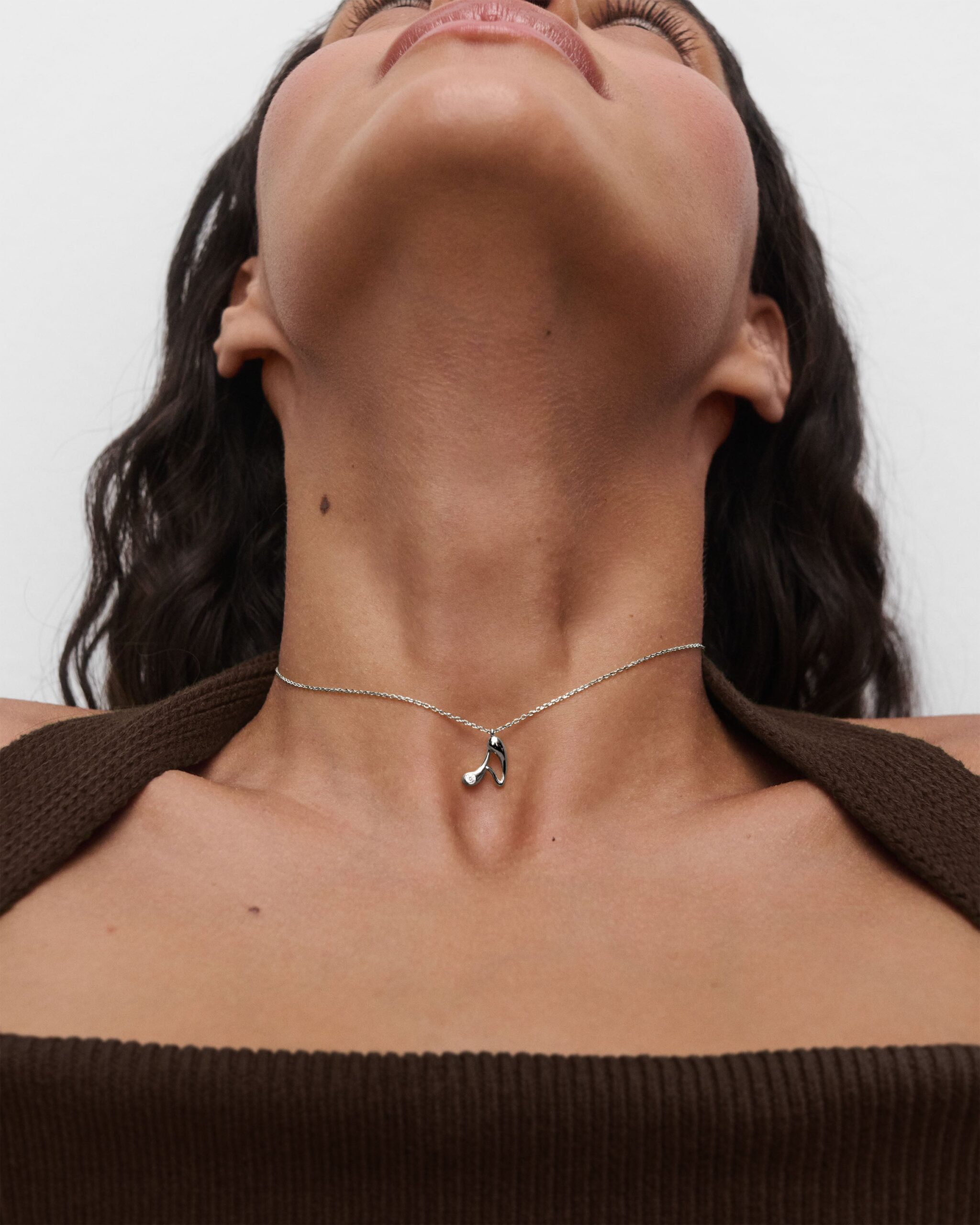 Initial silver pendant necklace