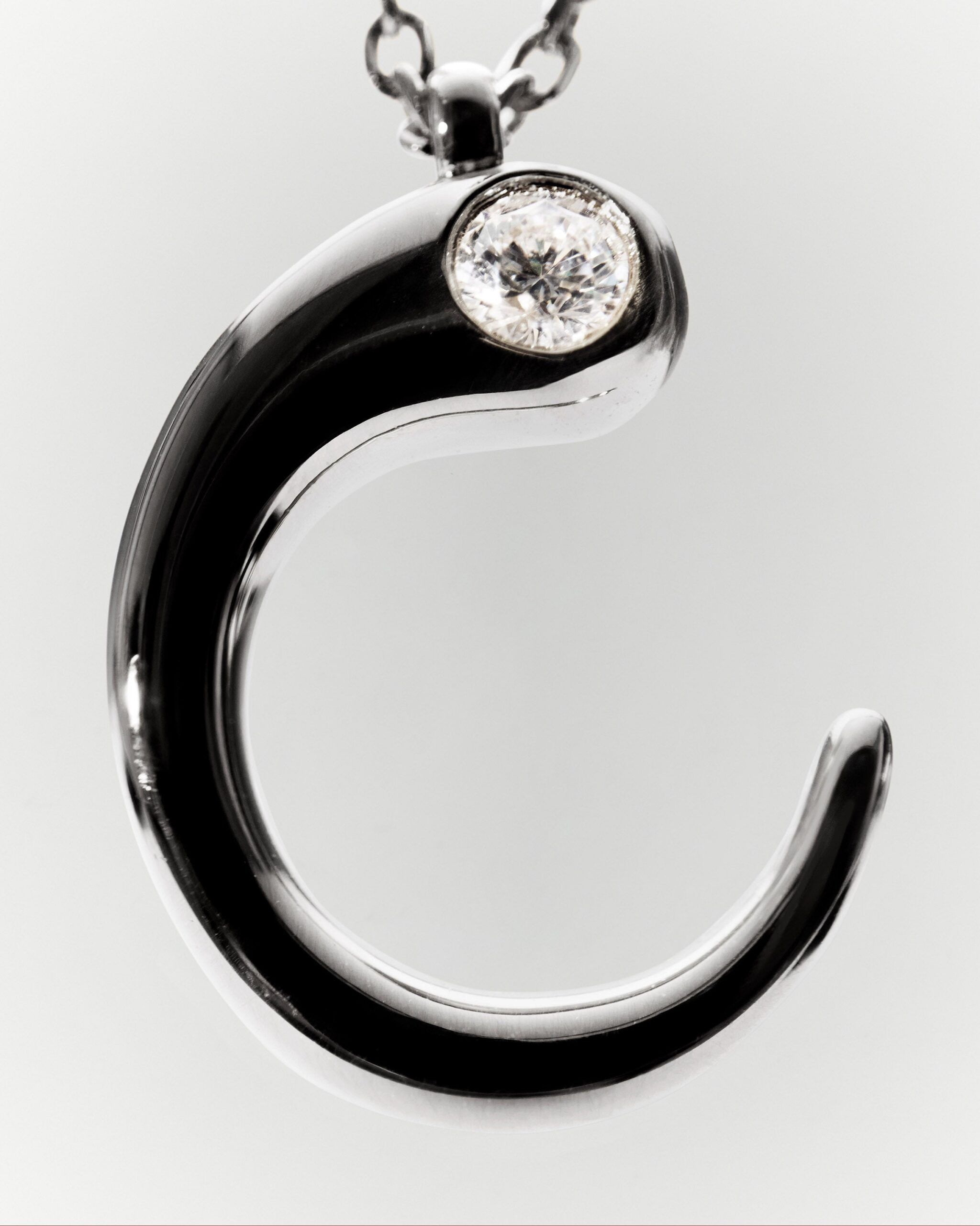 Initial silver pendant necklace