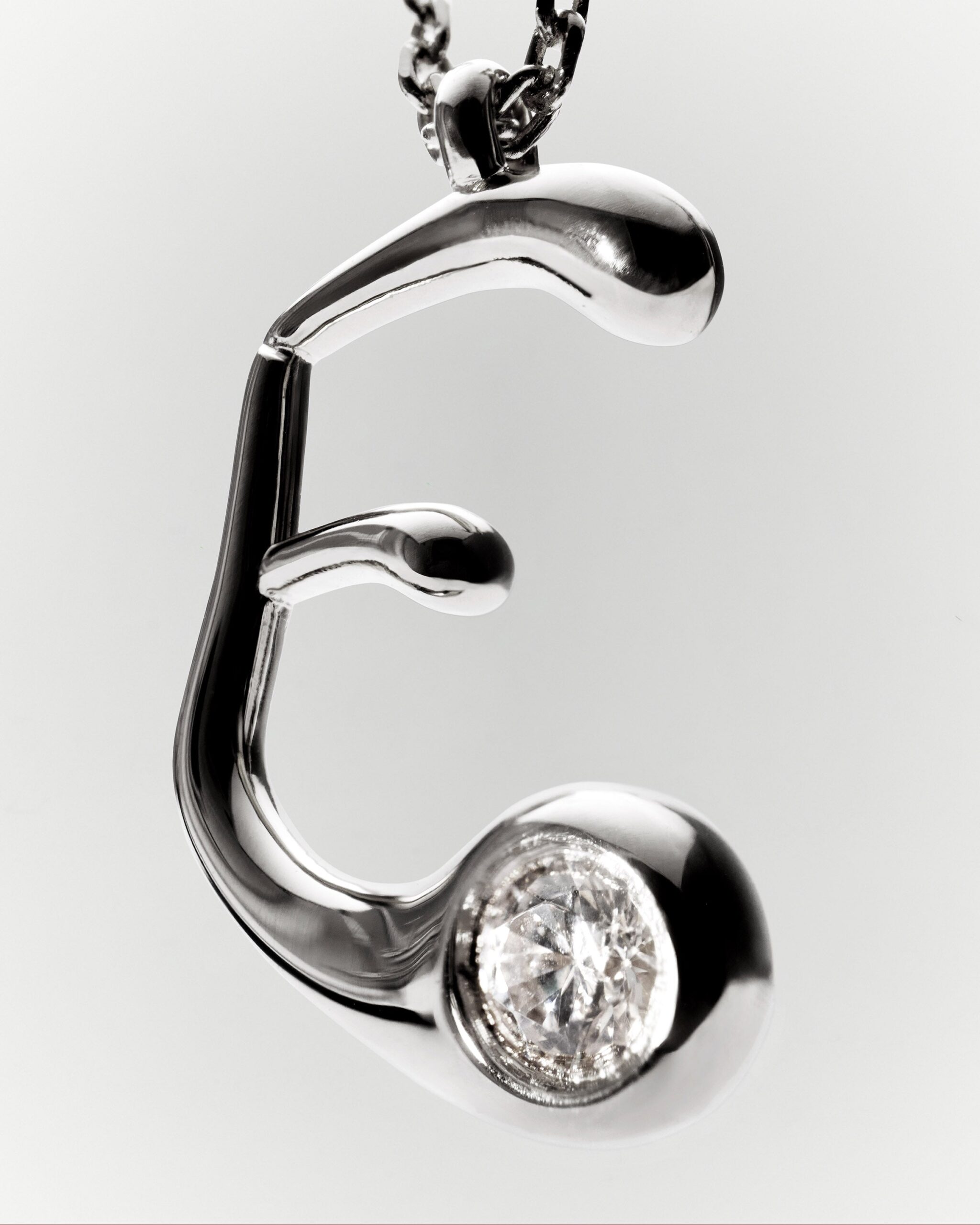 Initial silver pendant necklace