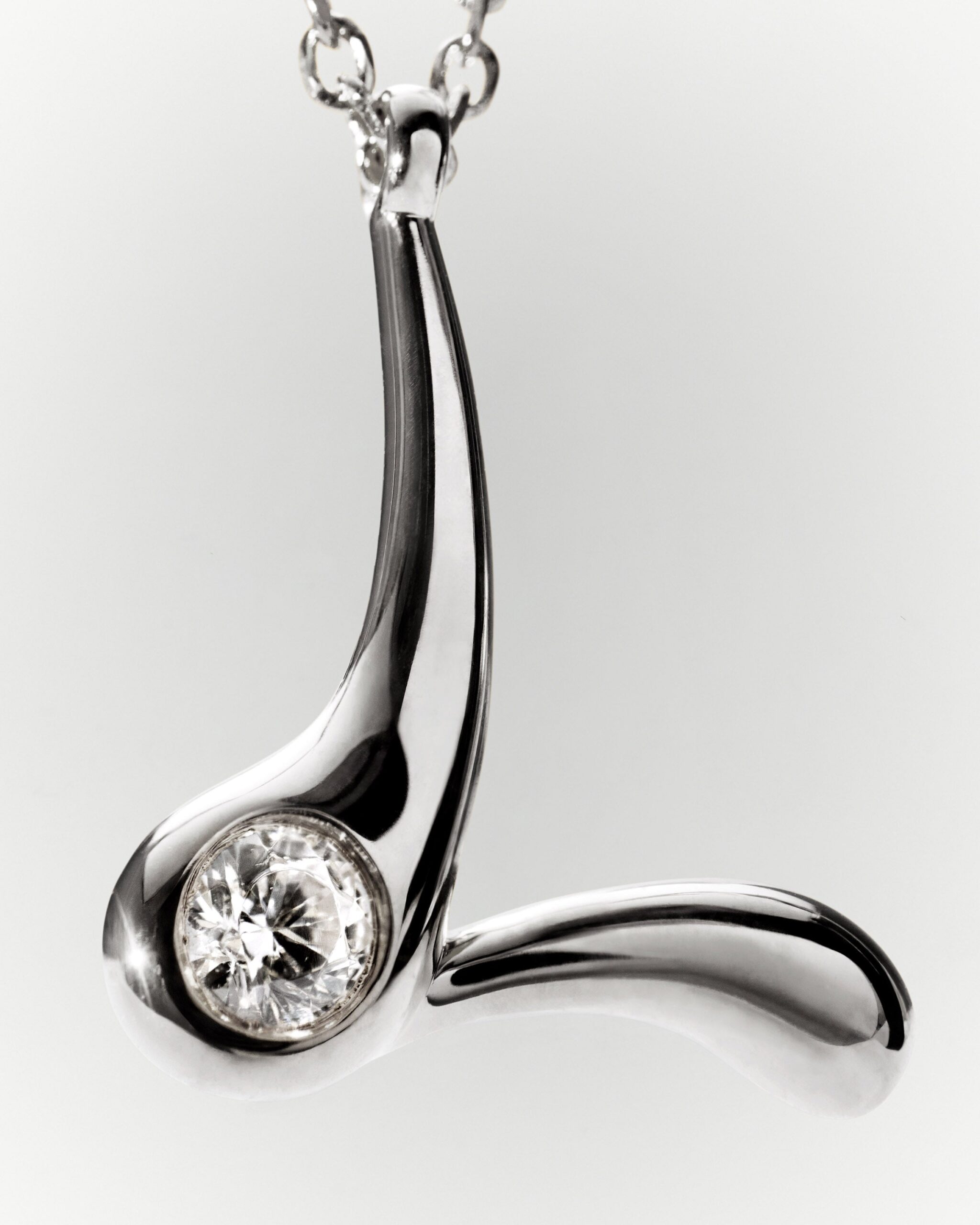 Initial silver pendant necklace