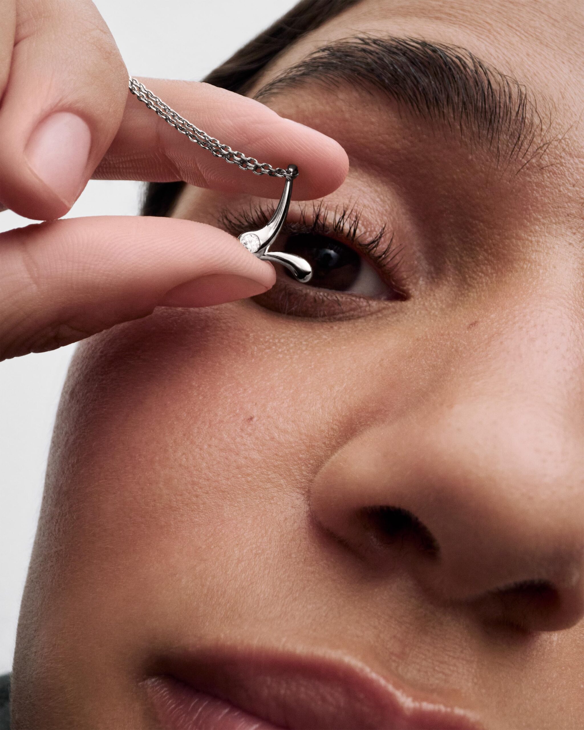 Initial silver pendant necklace