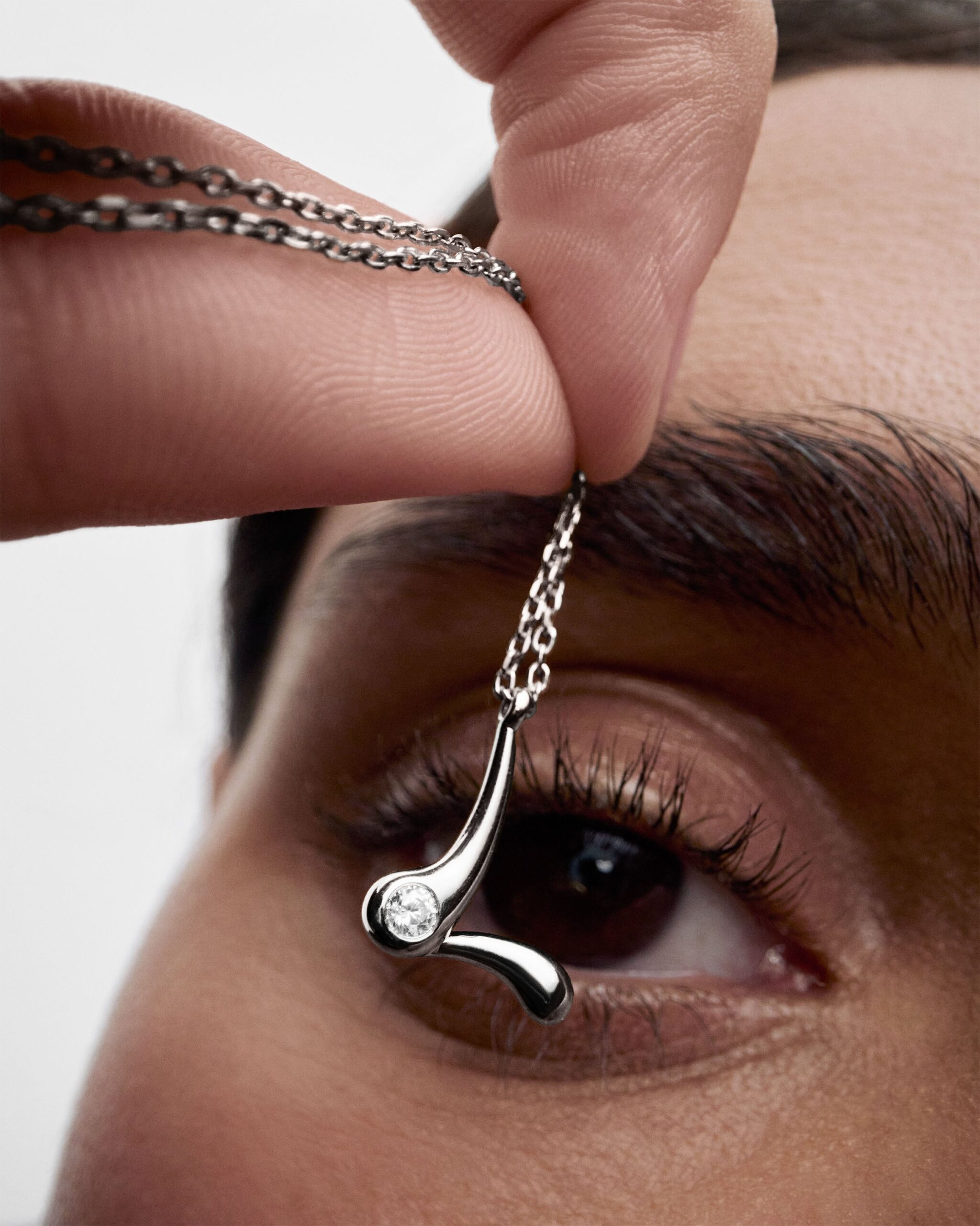 Initial silver pendant necklace