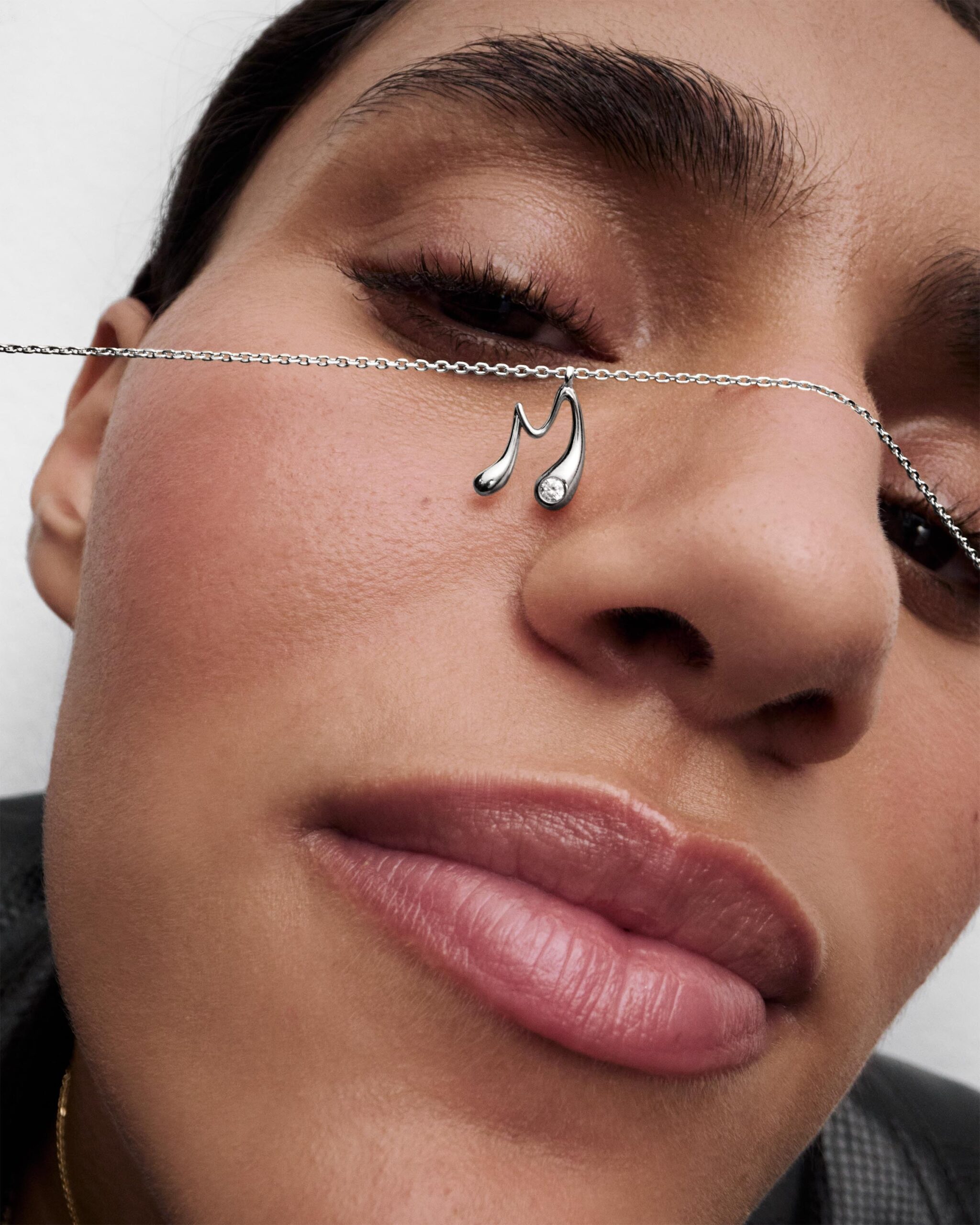 Initial silver pendant necklace