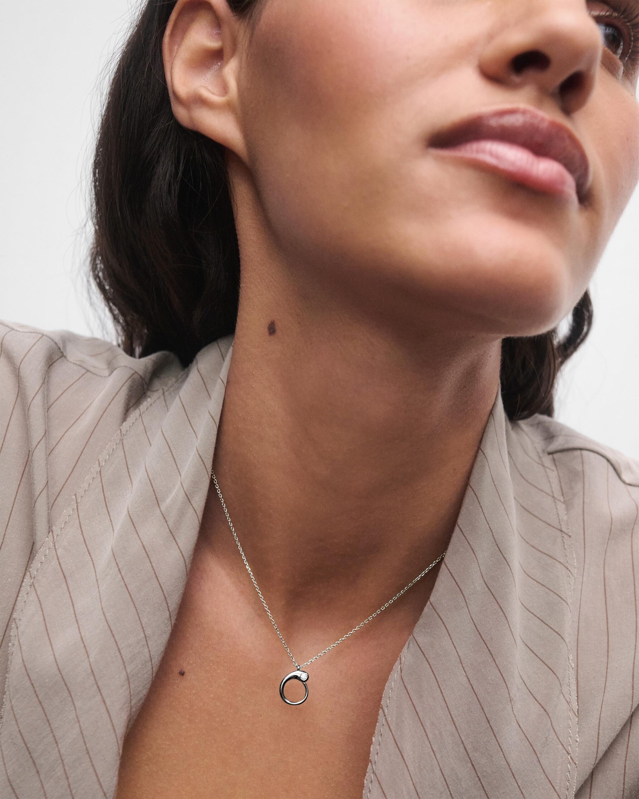 Initial silver pendant necklace