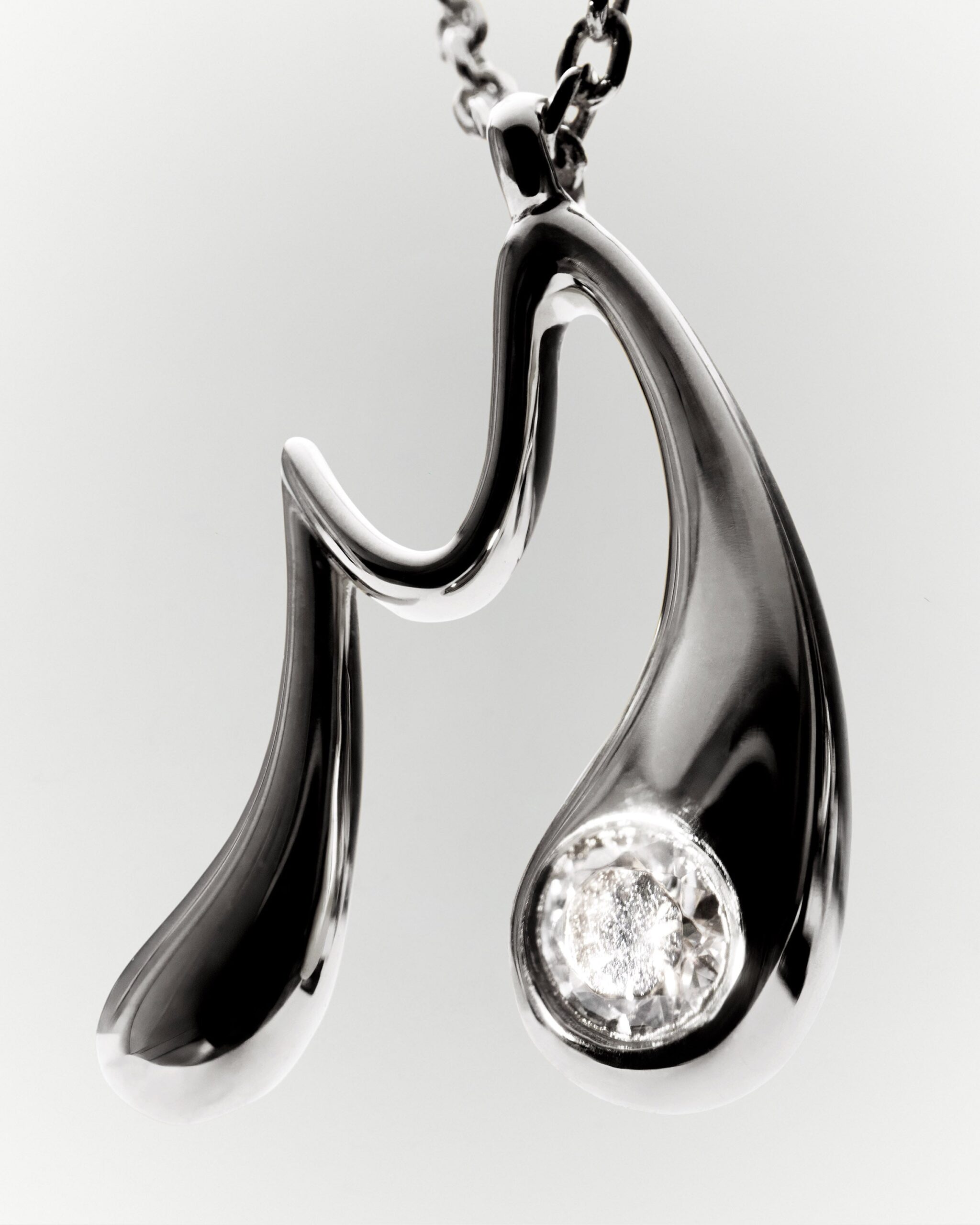 Initial silver pendant necklace