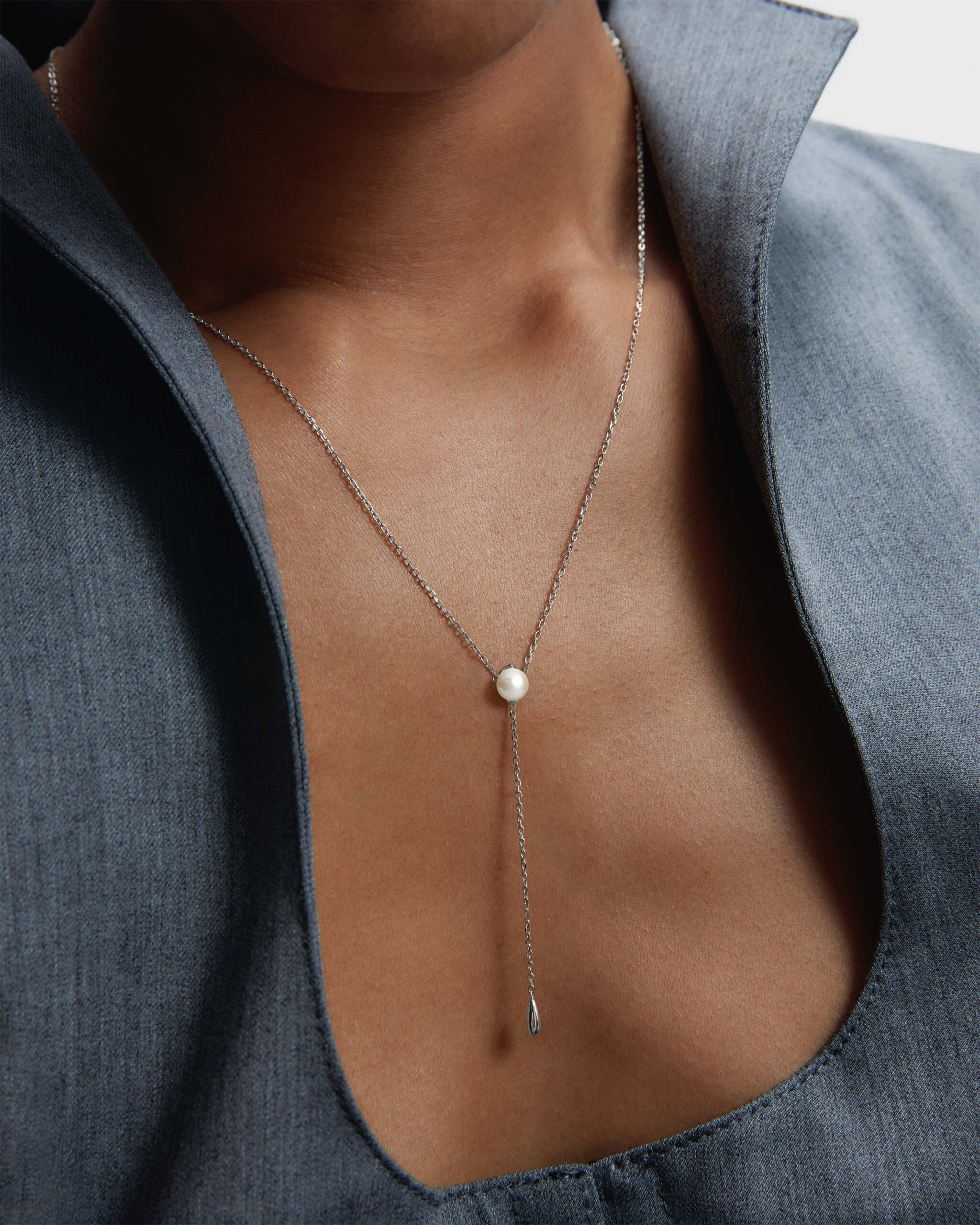 Pearl Stella Silver necklace