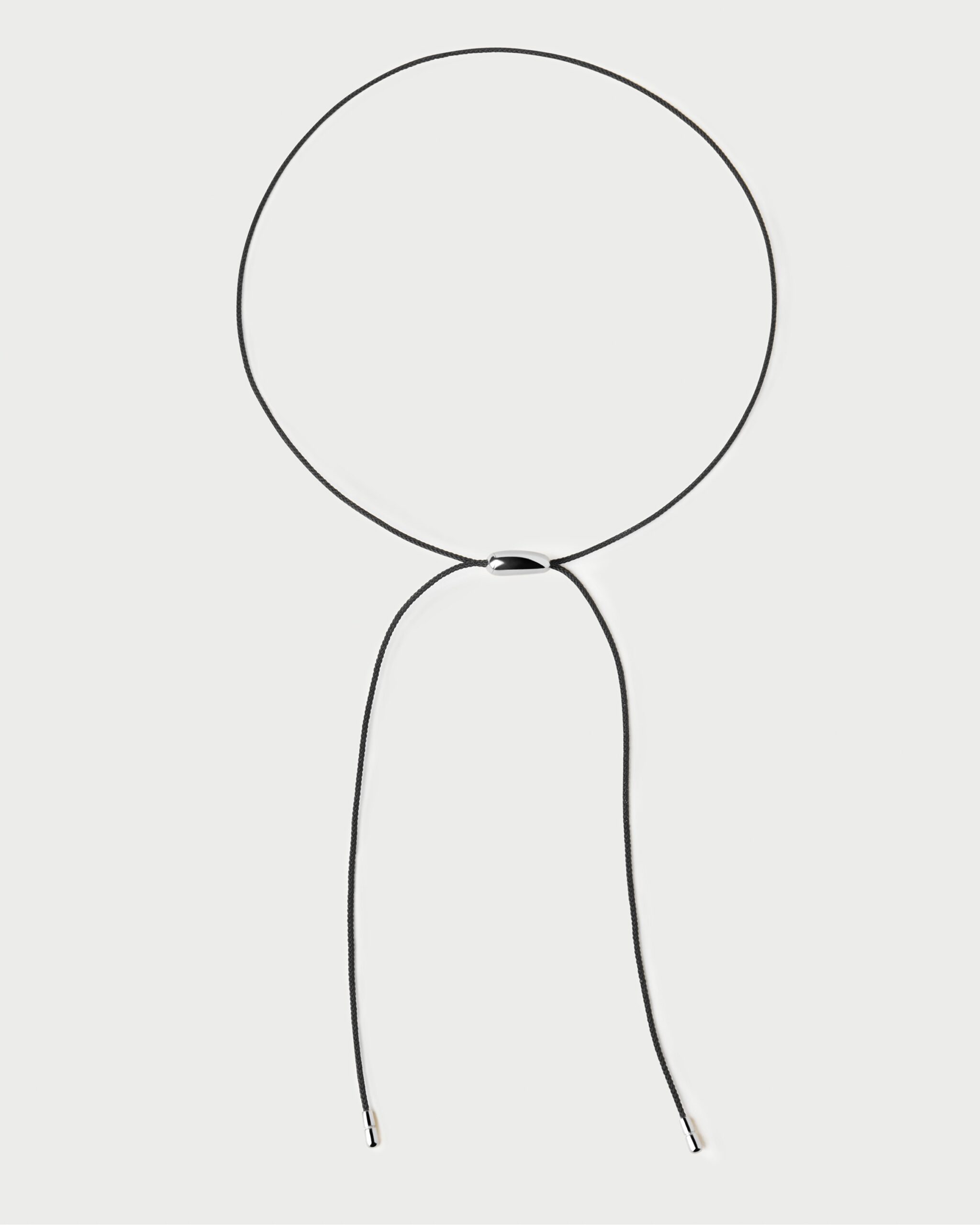 Rodeo Black Cord Silver Necklace