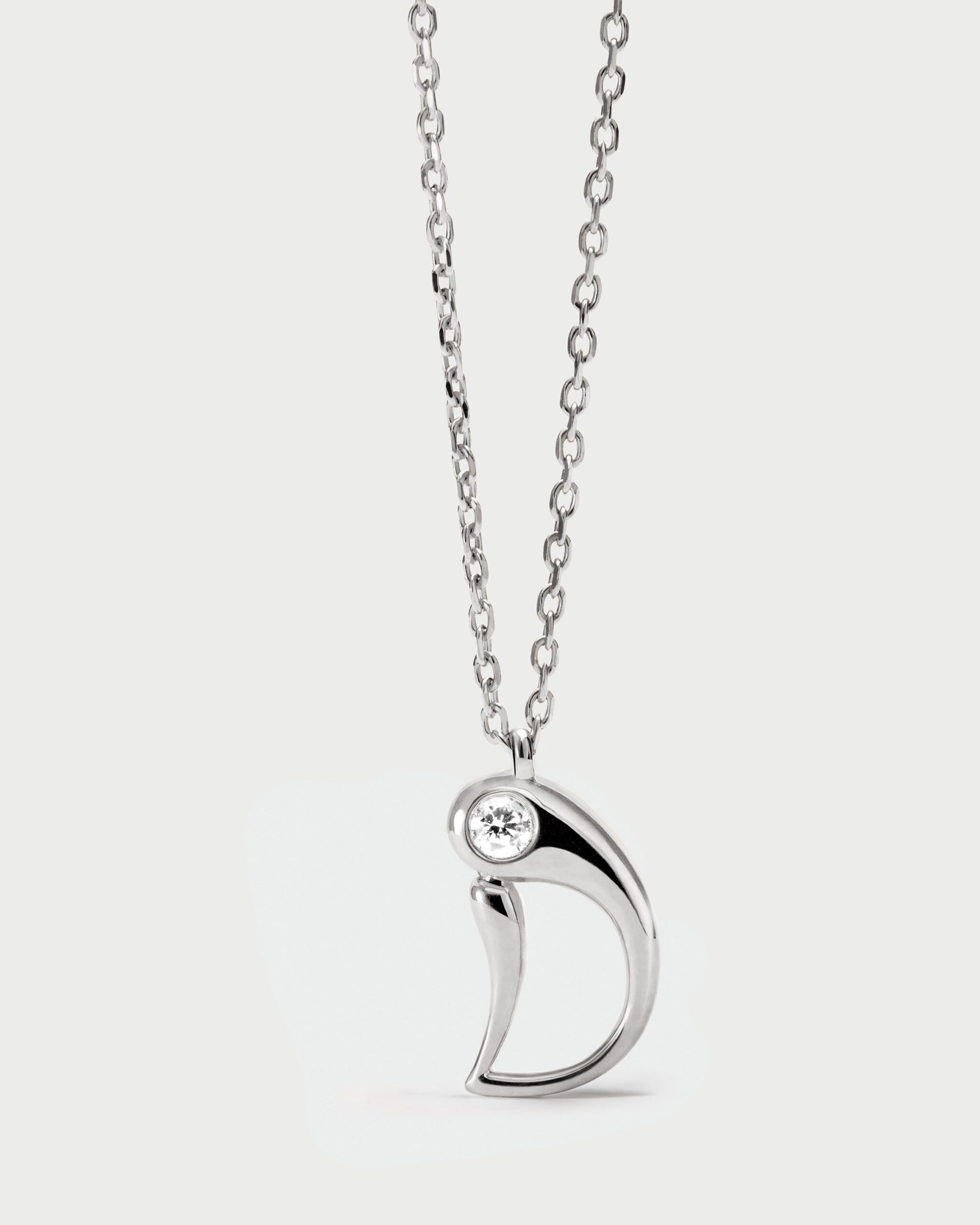 Initial silver pendant necklace