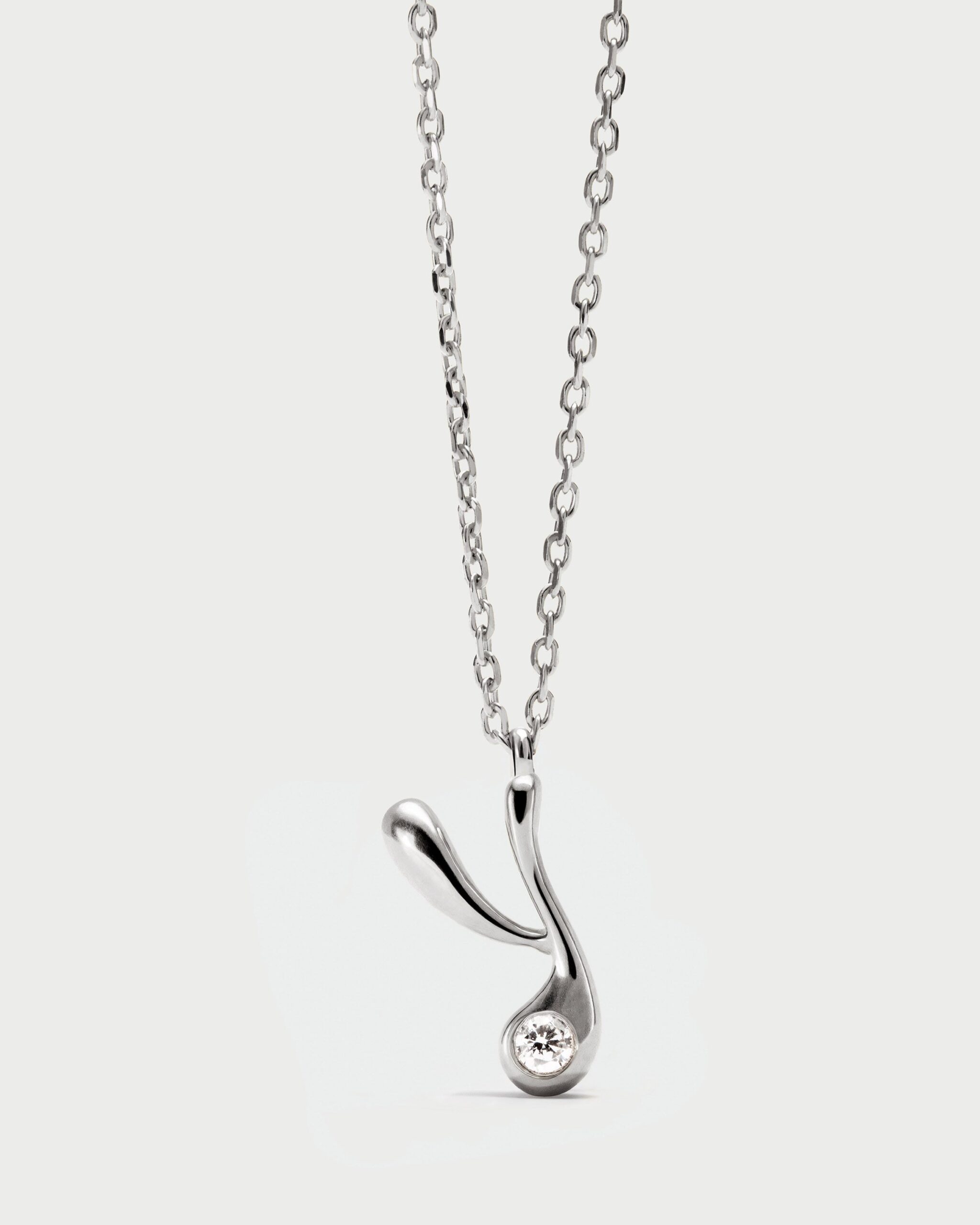 Initial silver pendant necklace