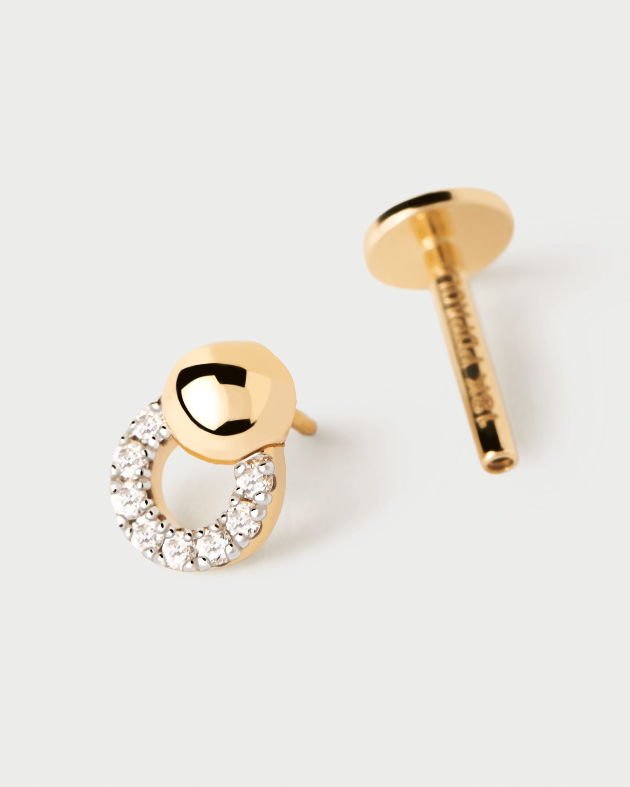 Diamonds and gold Loop single earring