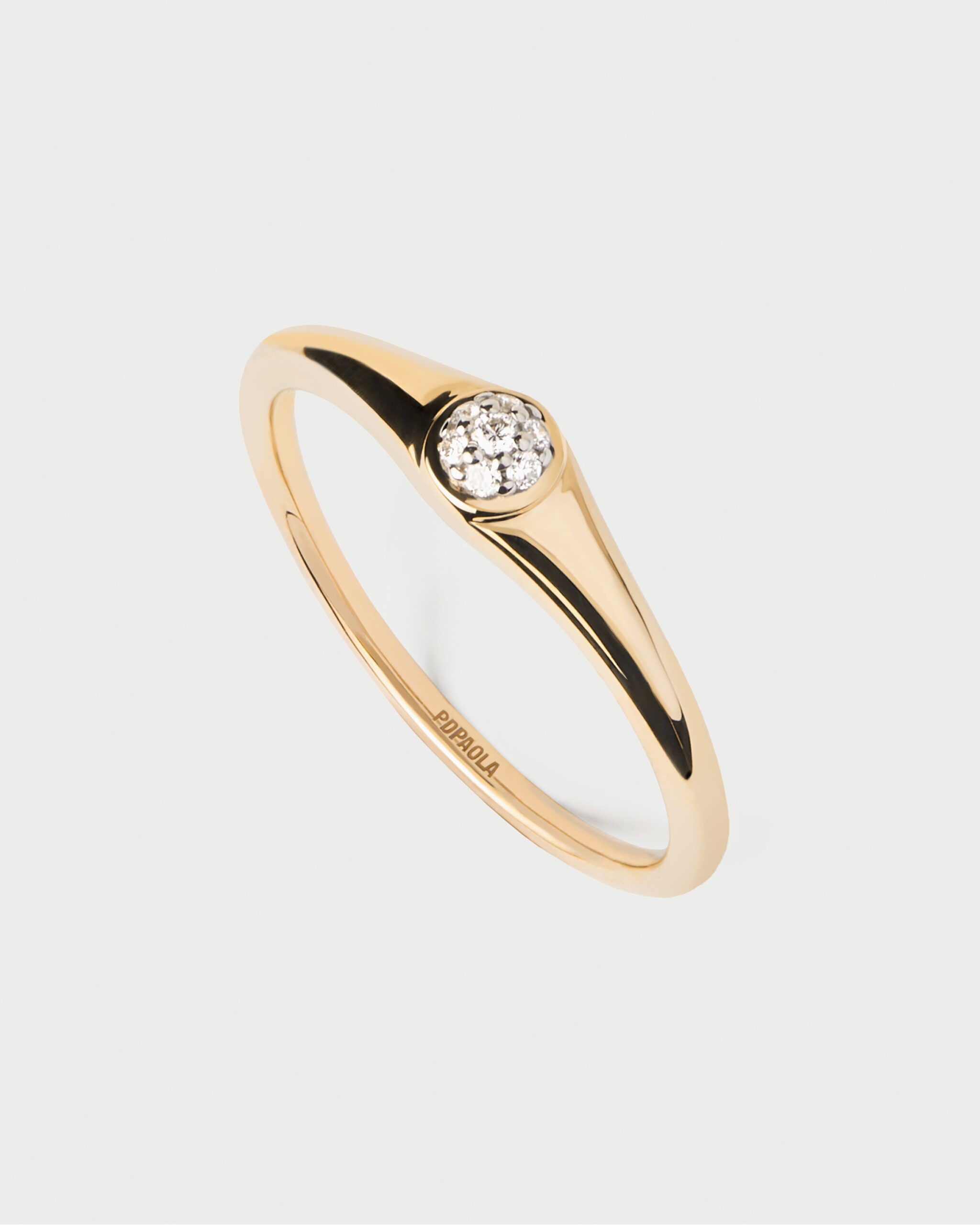 Diamonds and gold Moon ring