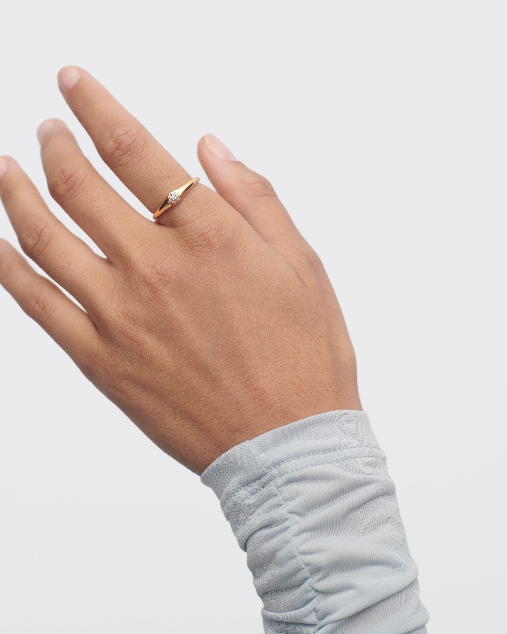 Diamonds and gold Moon ring