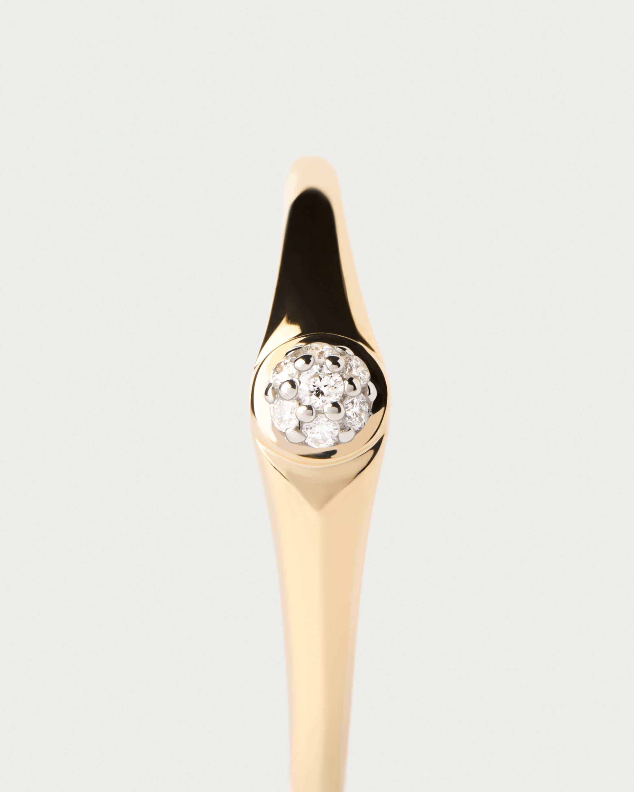 Diamonds and gold Moon ring