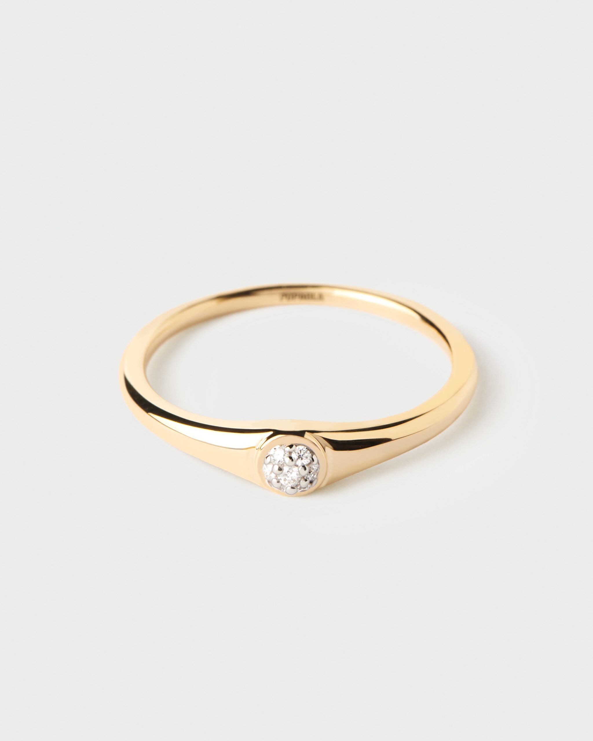 Diamonds and gold Moon ring