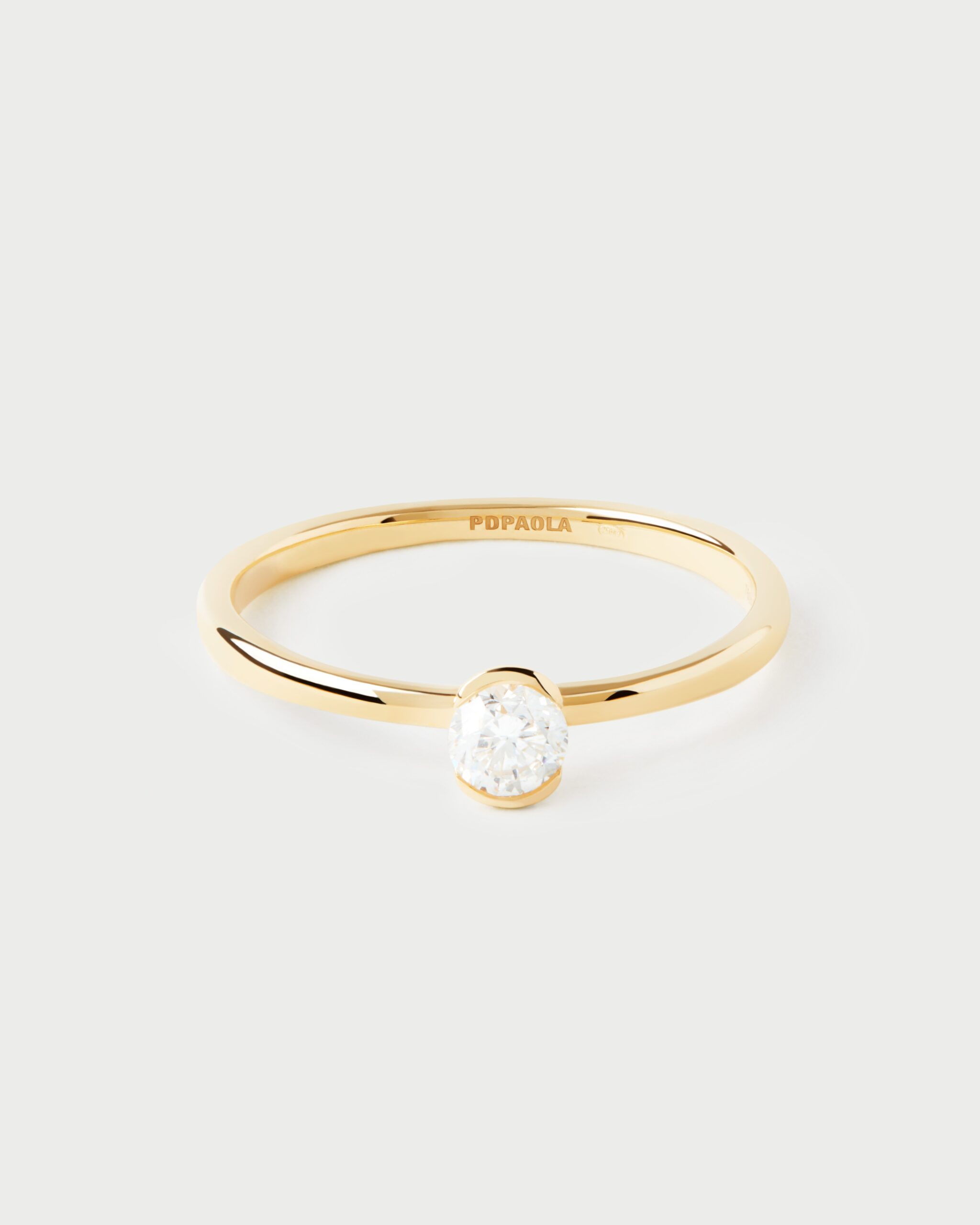 Diamond and gold Grace Mini solitary ring