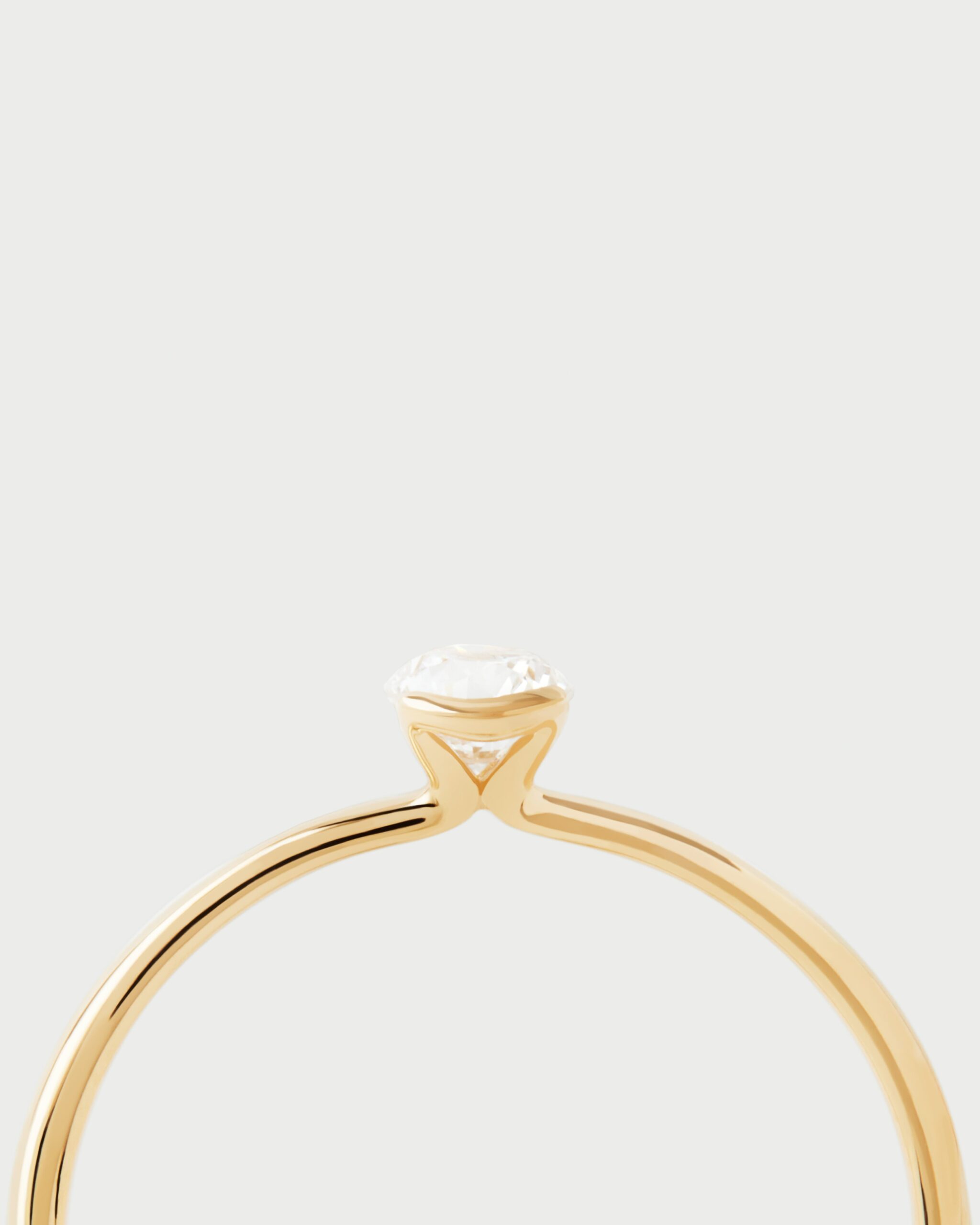 Diamond and gold Grace Mini solitary ring