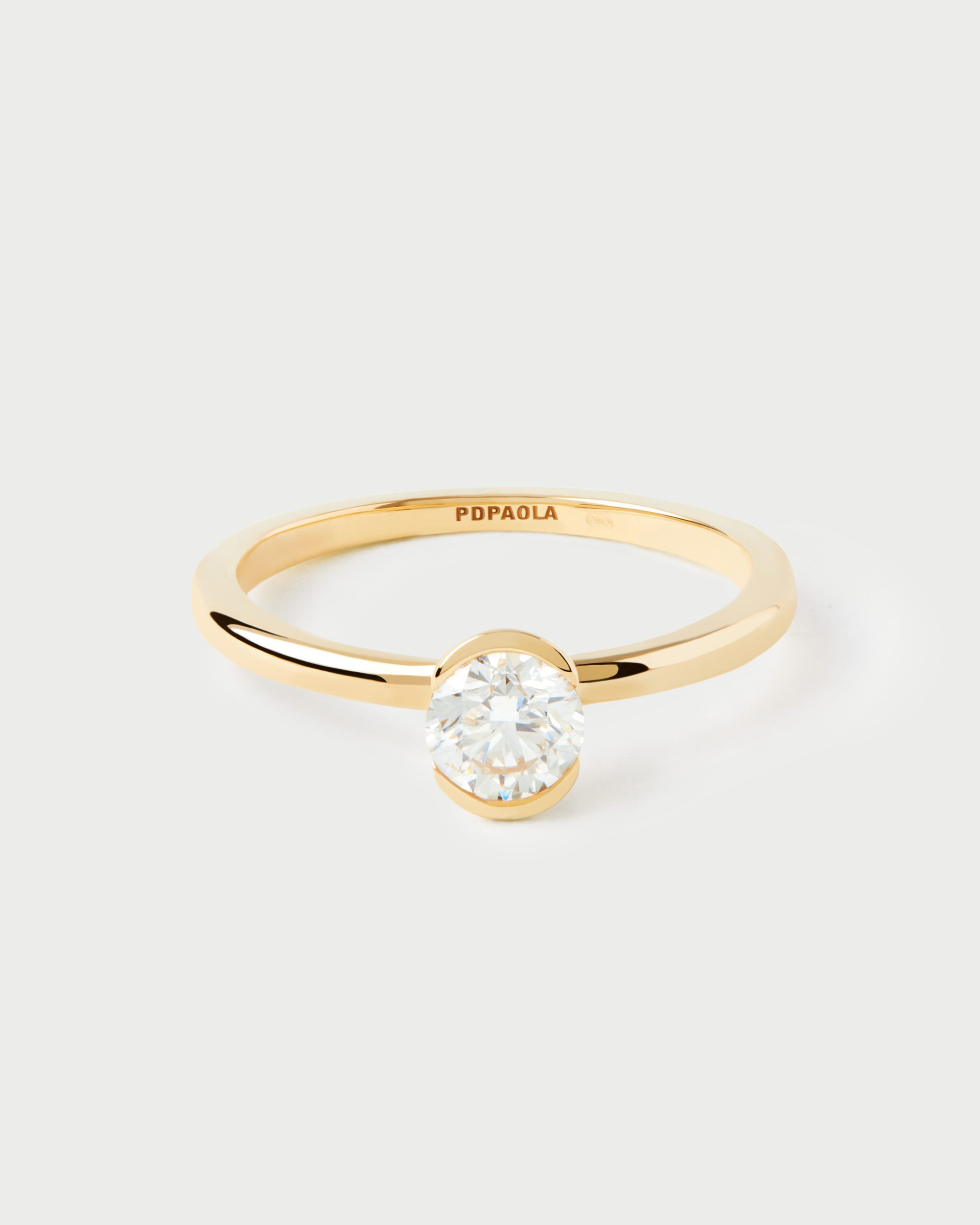 Diamond and gold Grace solitary ring