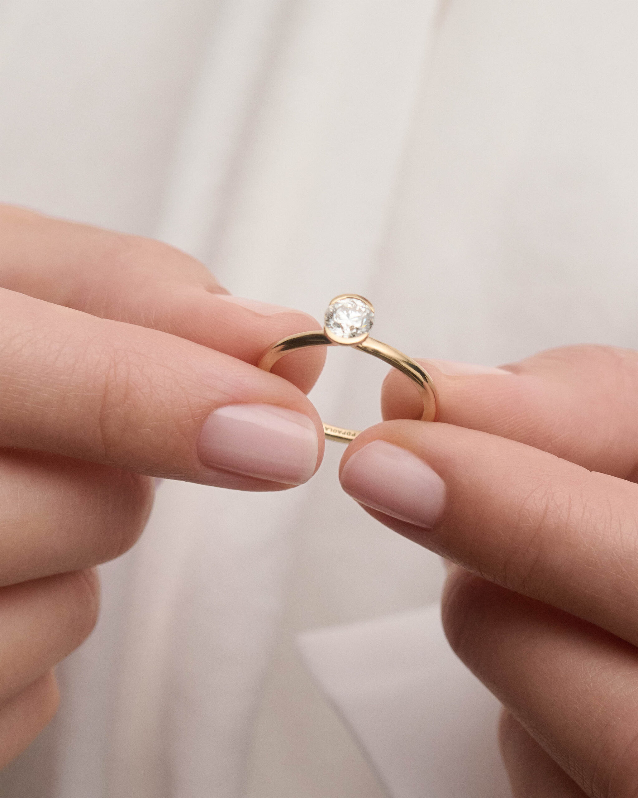 Diamond and gold Grace solitary ring