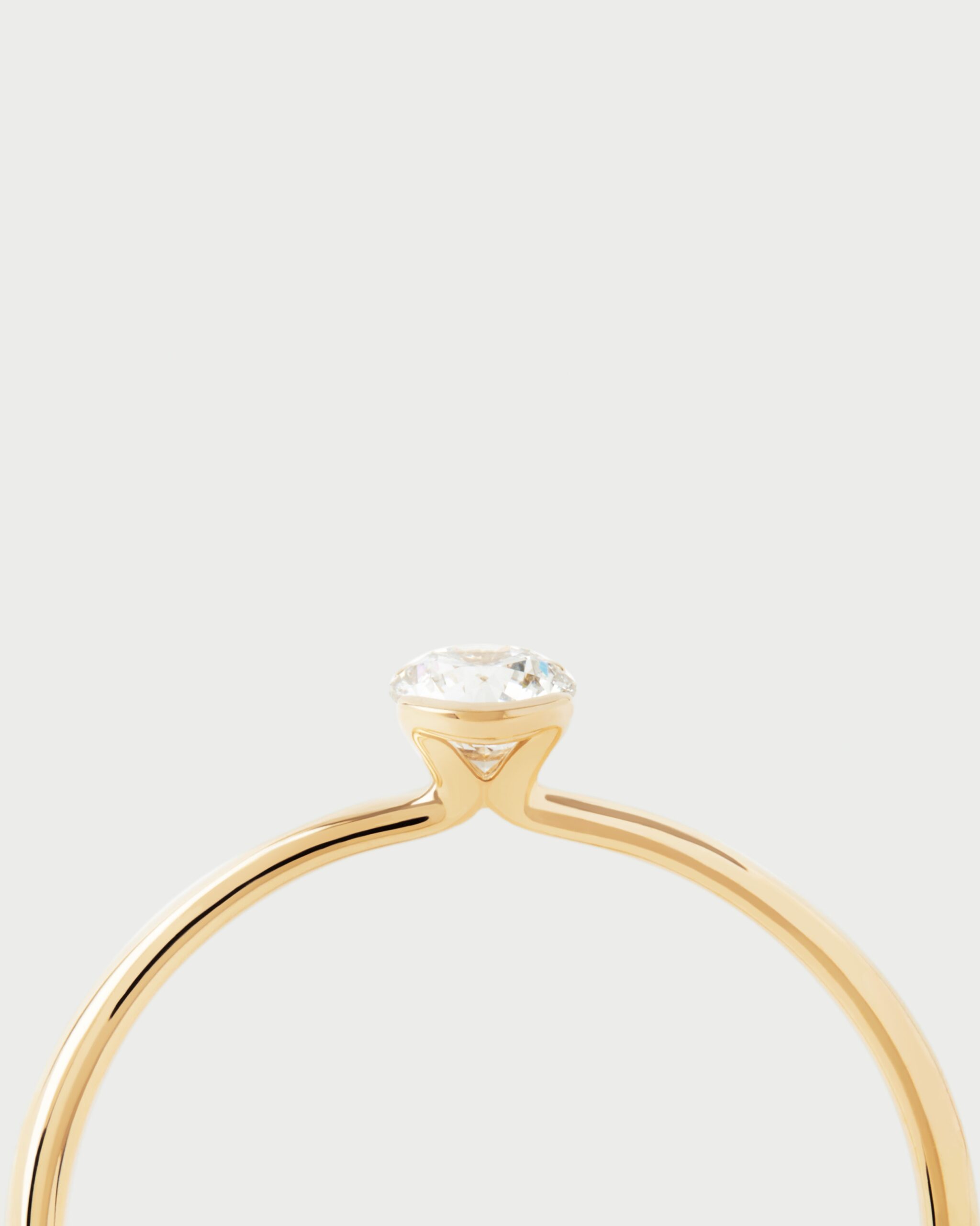 Diamond and gold Grace solitary ring