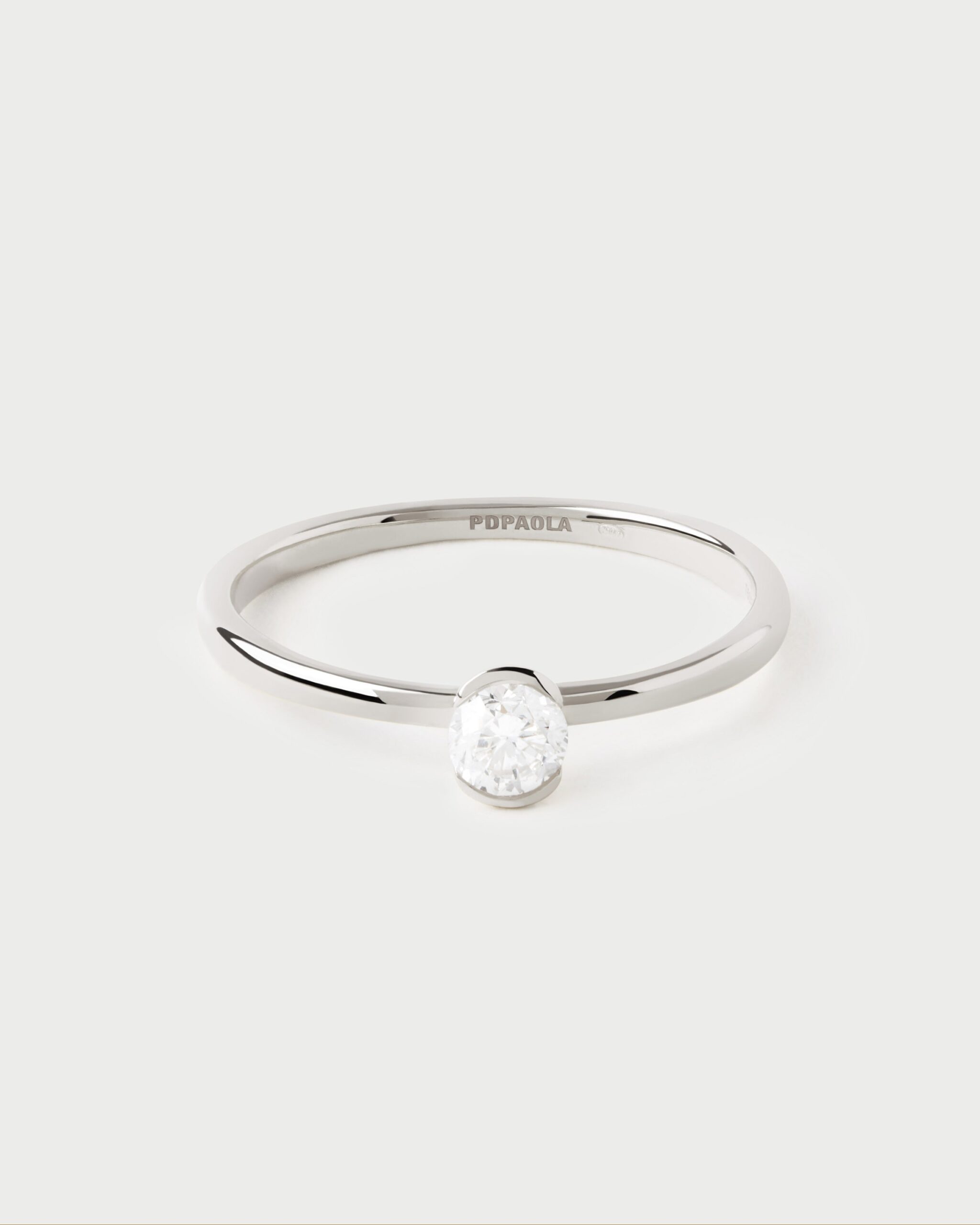 Diamond and white Grace Mini solitary ring
