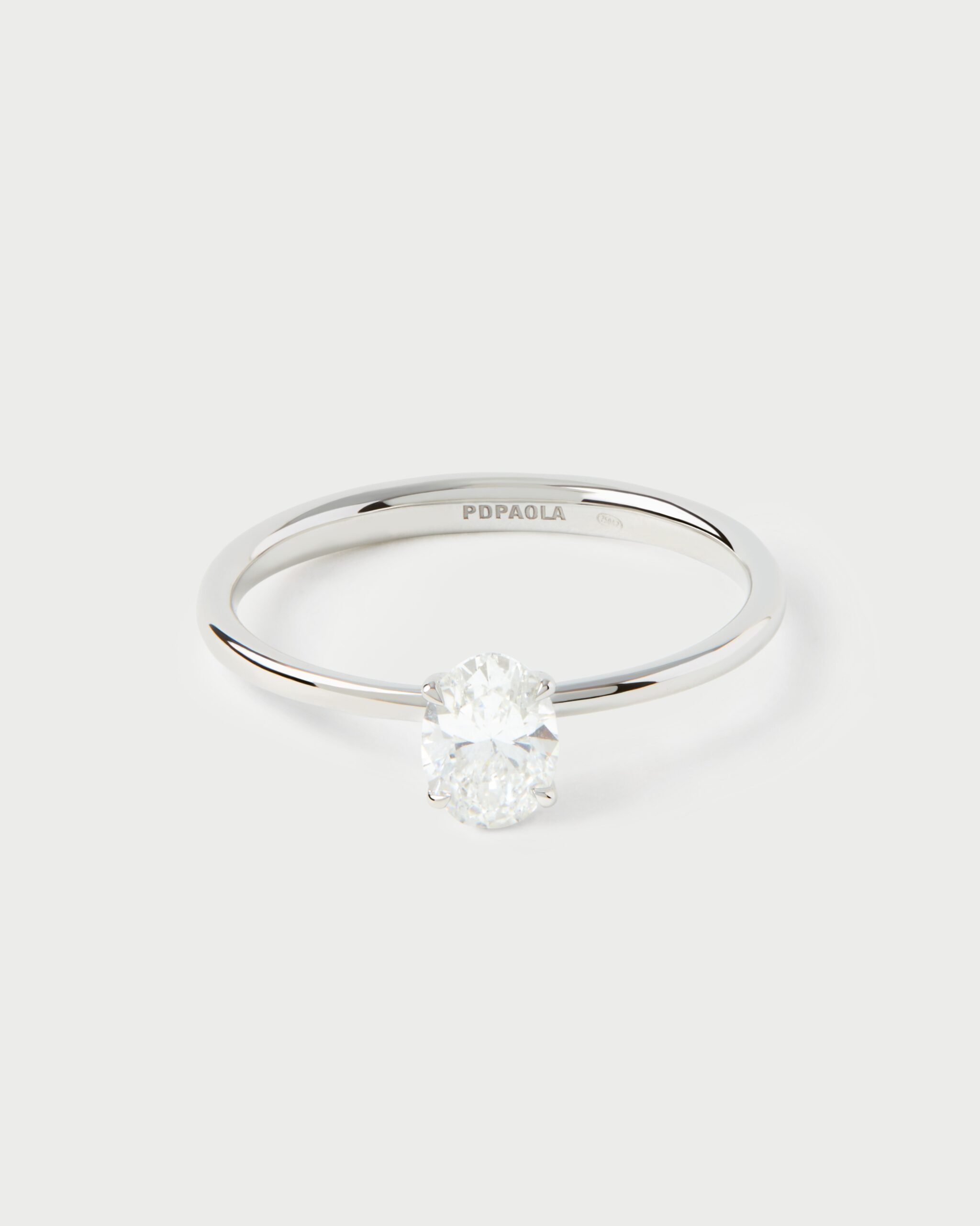 Diamond and white gold Ace solitary ring