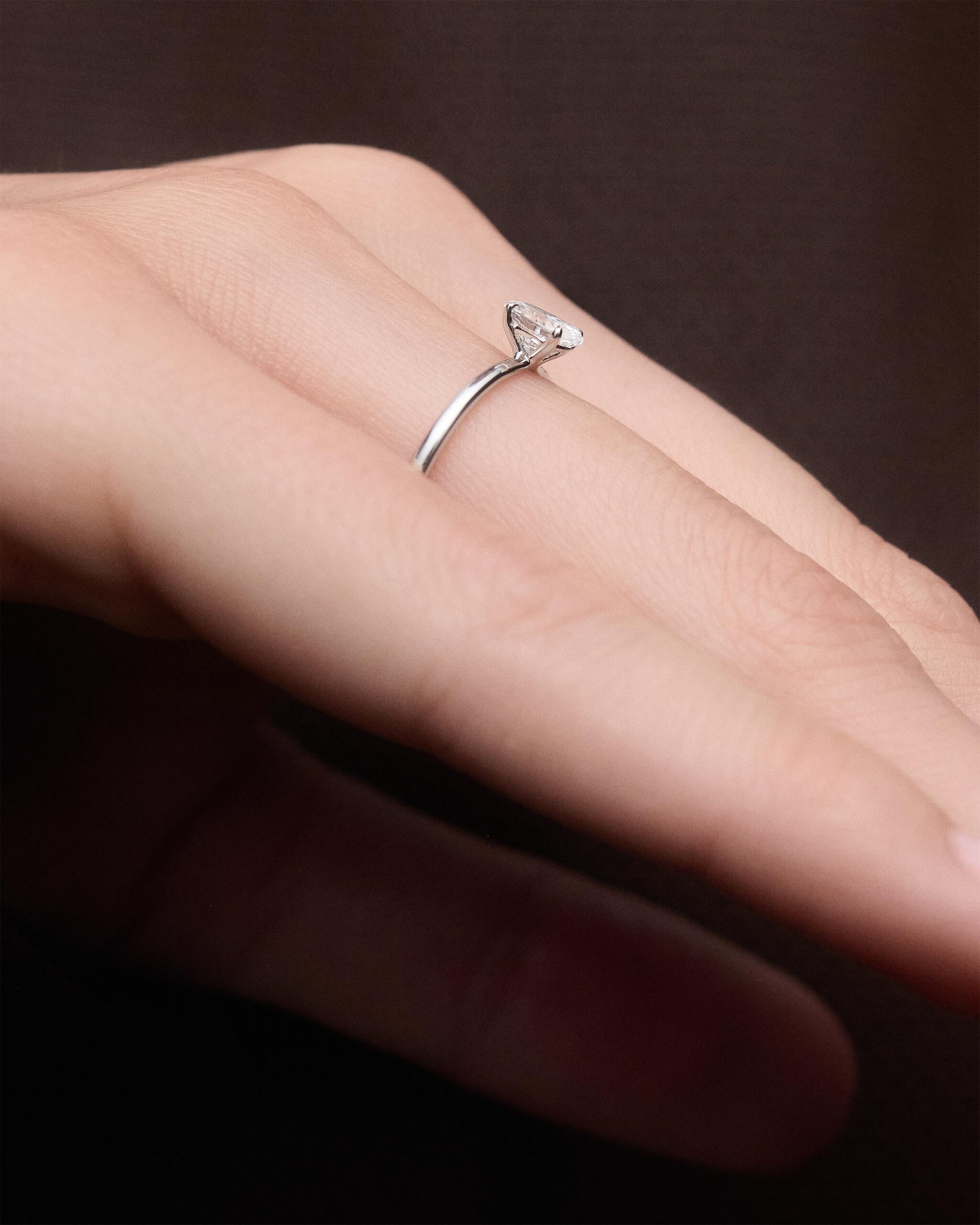 Diamond and white gold Ace solitary ring