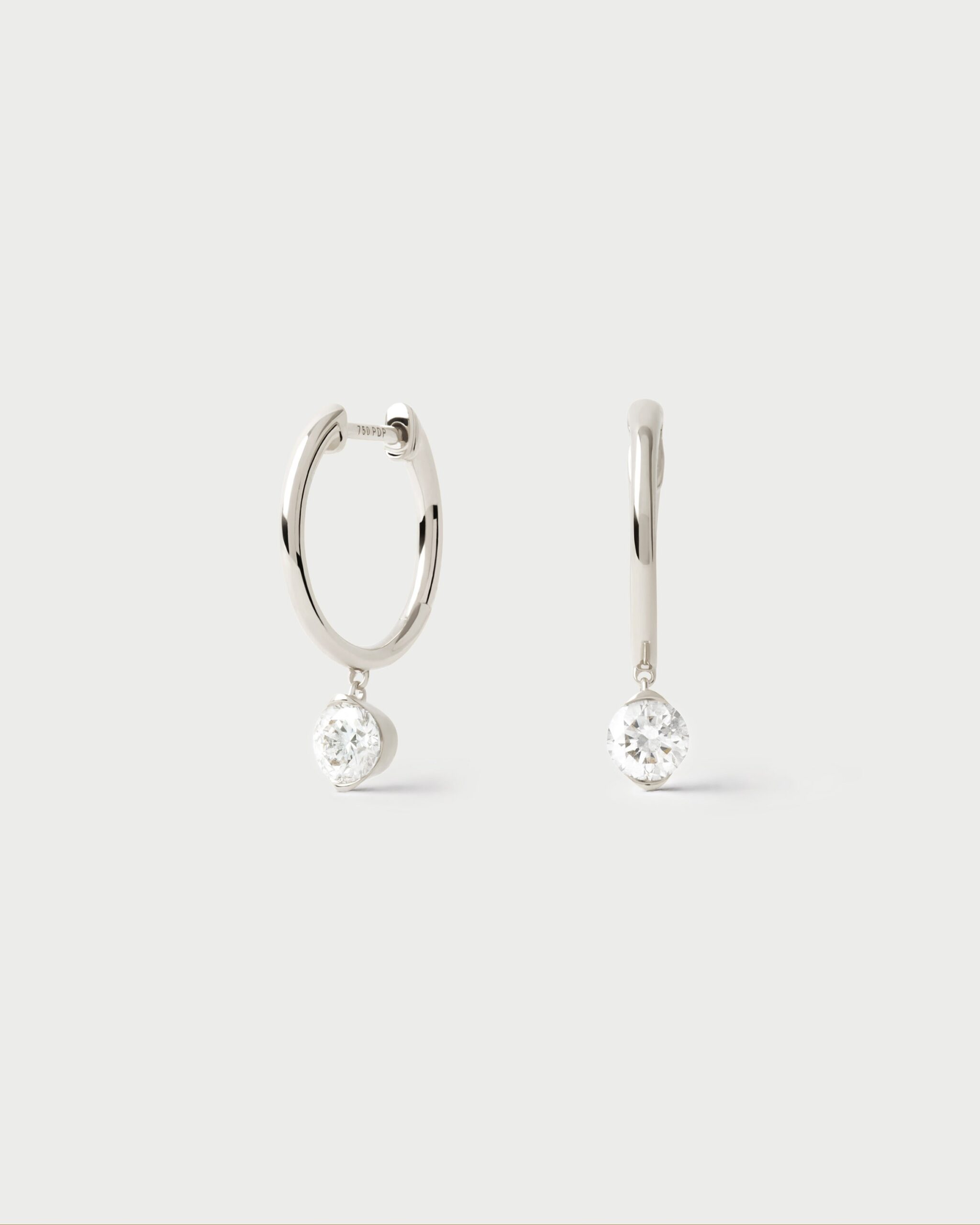 Diamond and white gold Grace Mini hoops