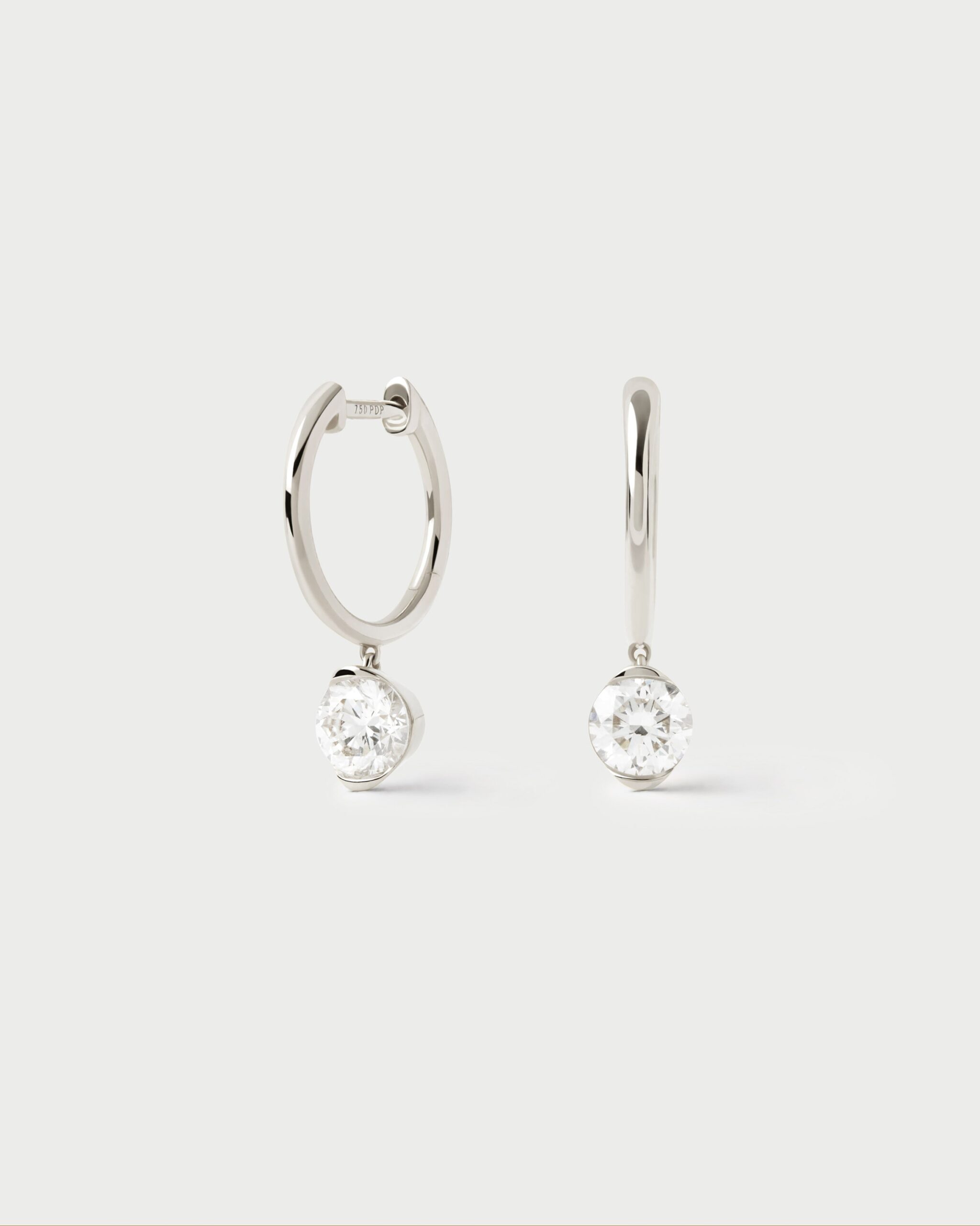 Diamond and white gold Grace hoops