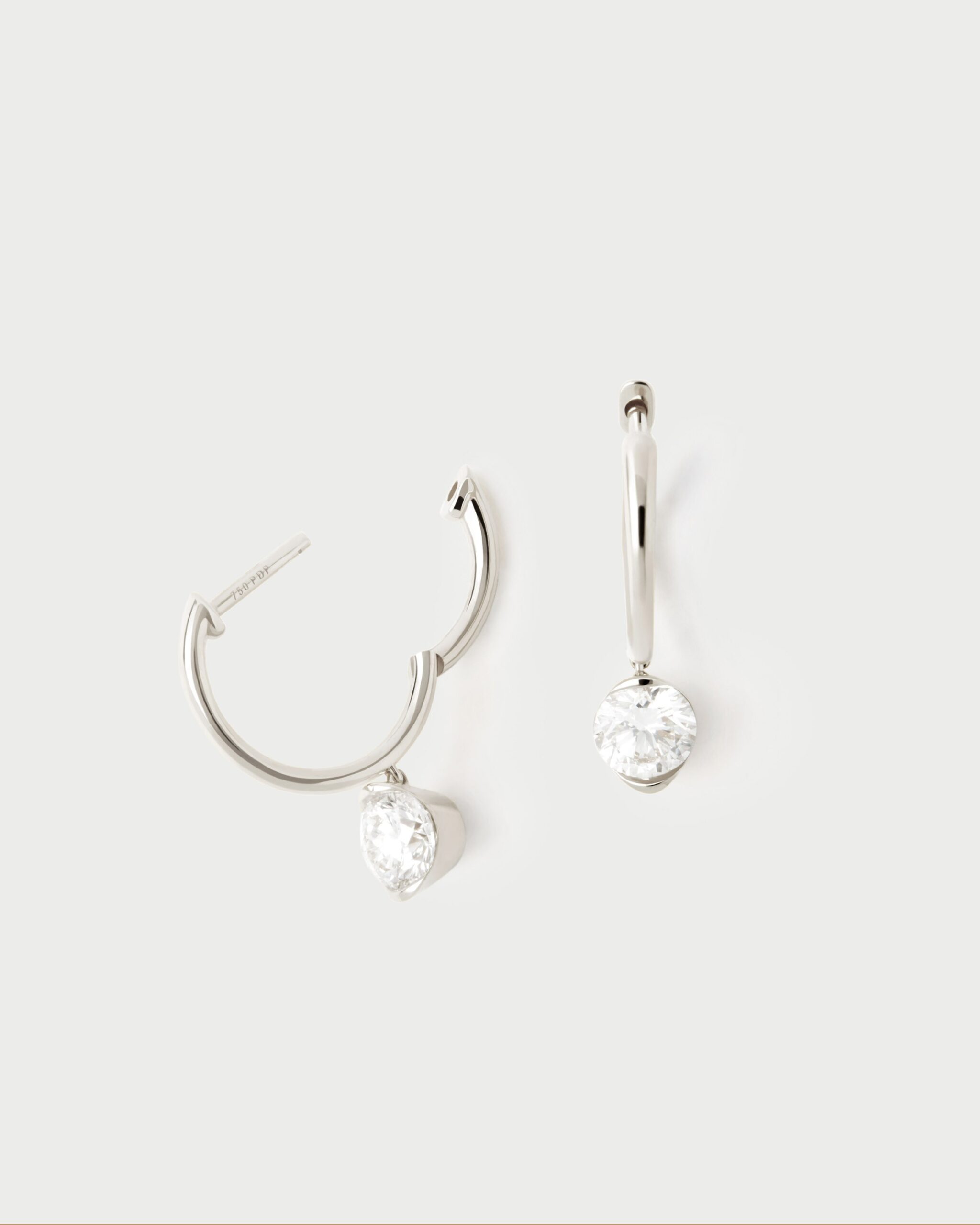 Diamond and white gold Grace hoops