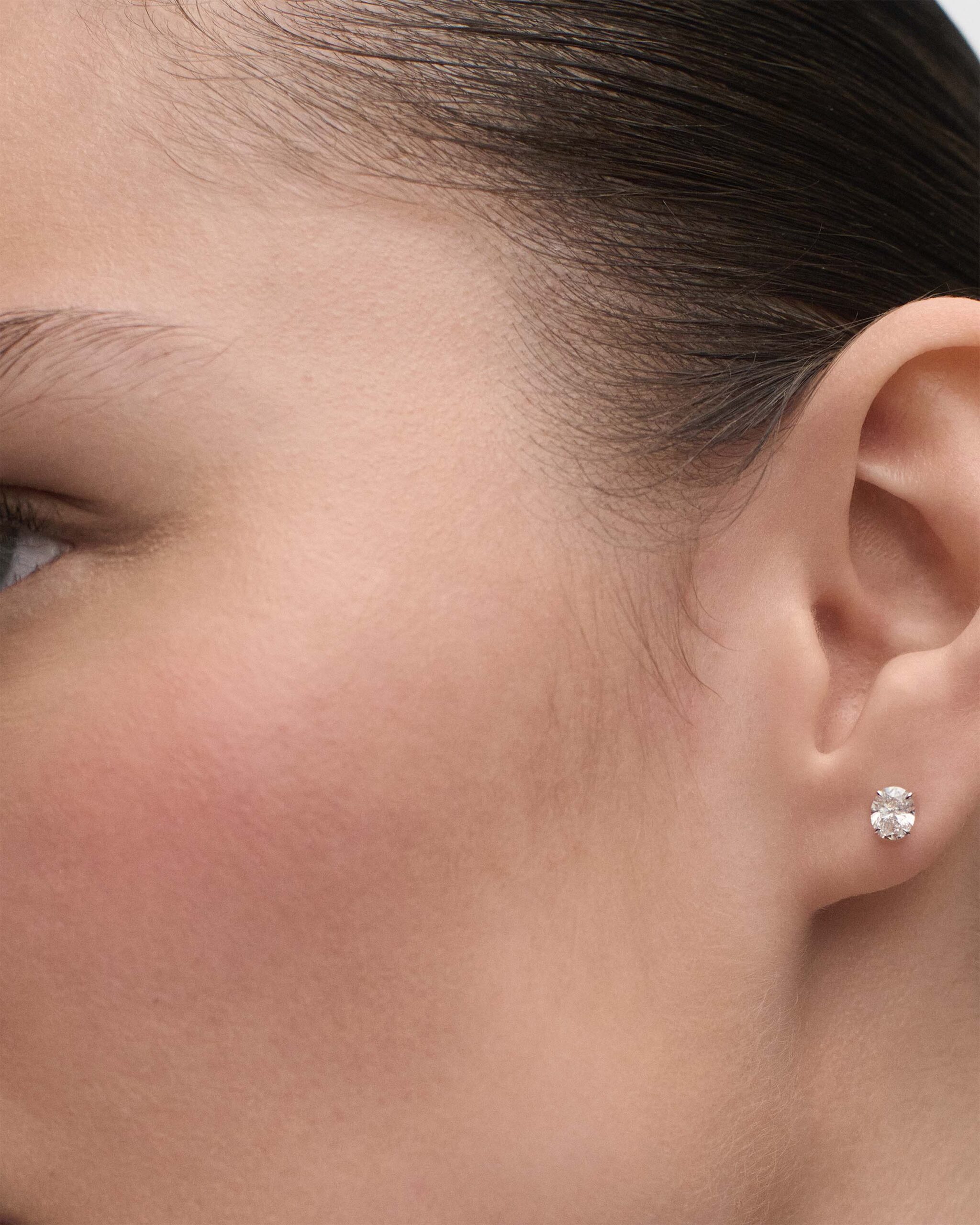 Diamond and white gold Ace stud earrings