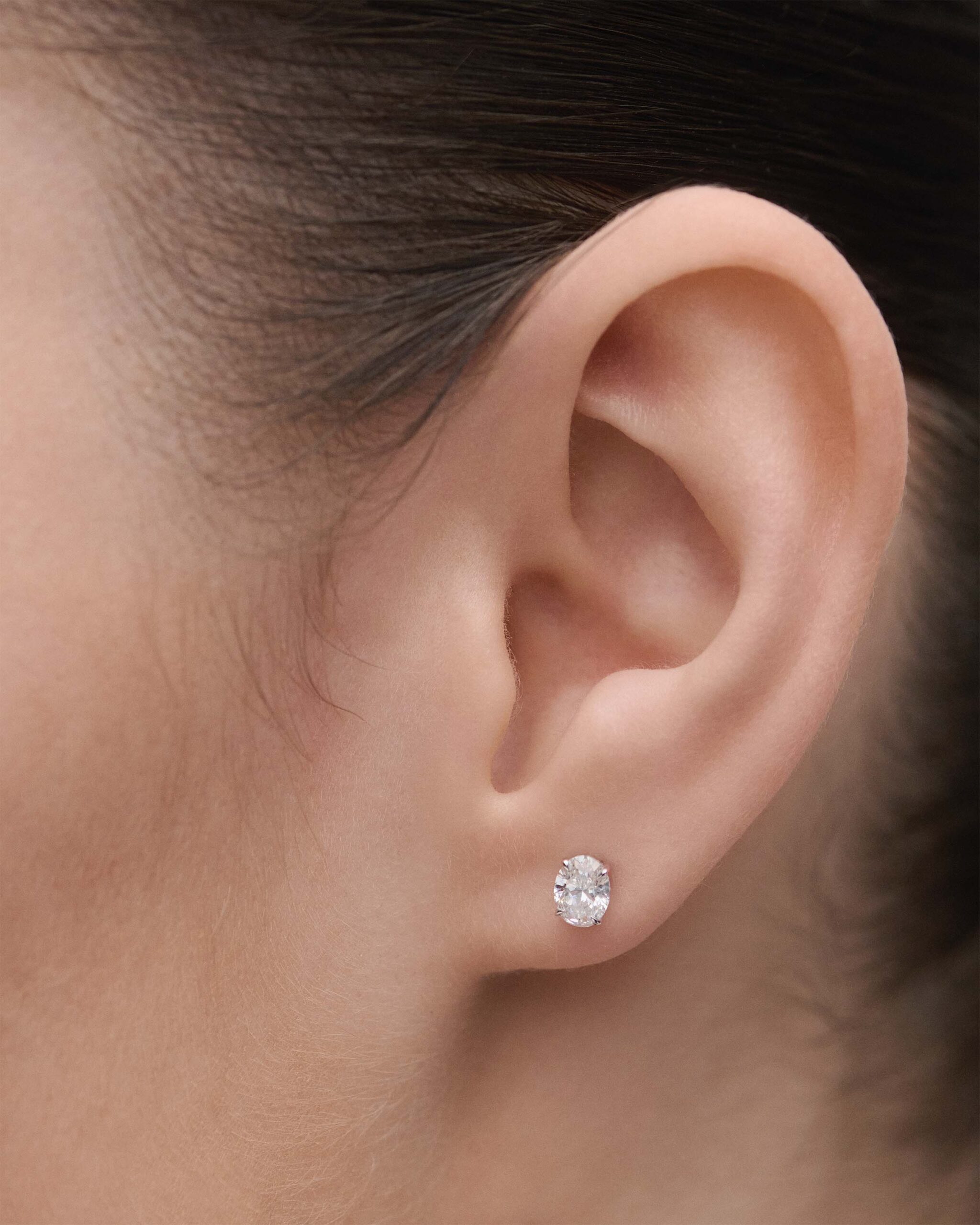Diamond and white gold Ace stud earrings