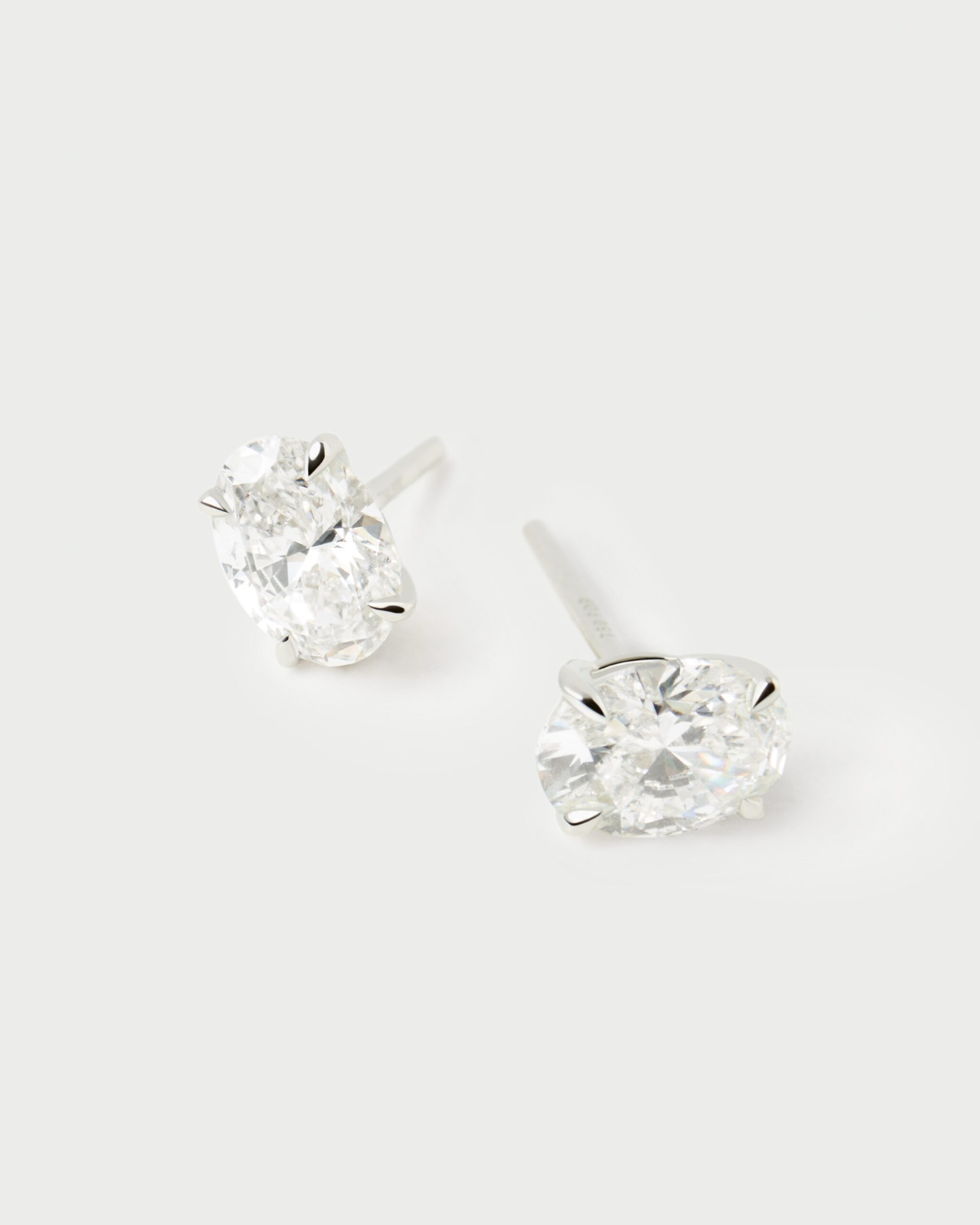Diamond and white gold Ace stud earrings