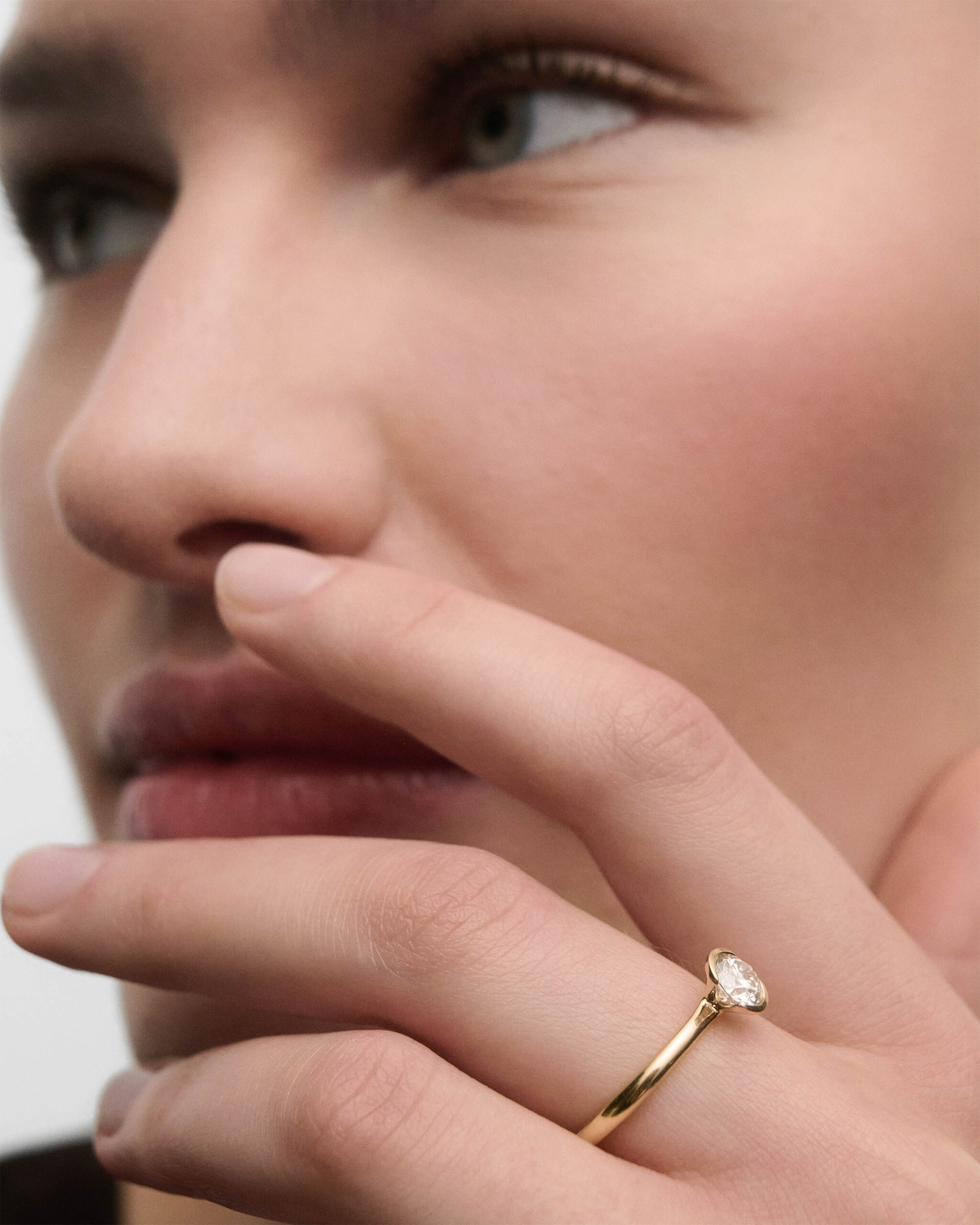 Diamond and gold Grace solitary ring