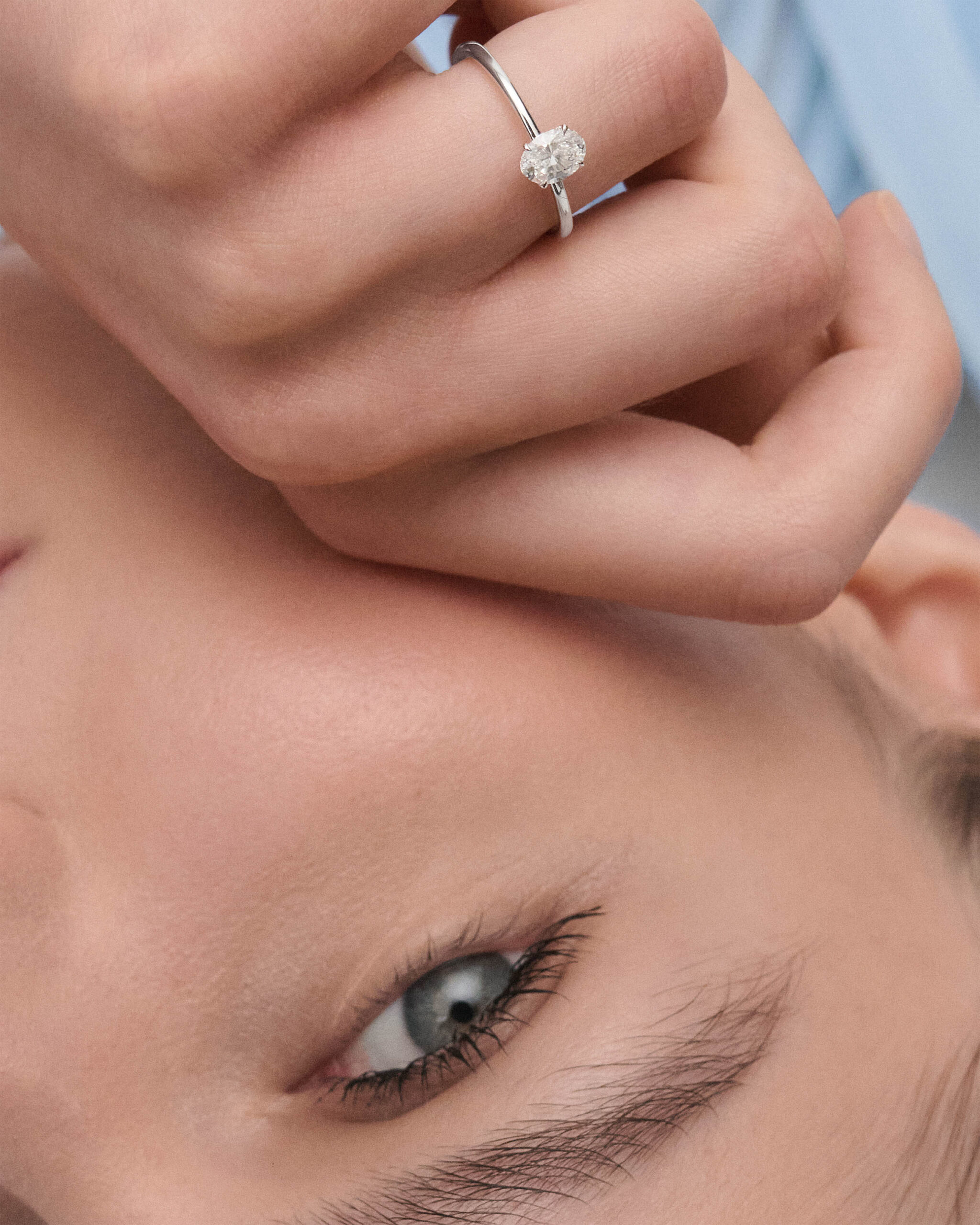 Diamond and white gold Ace solitary ring