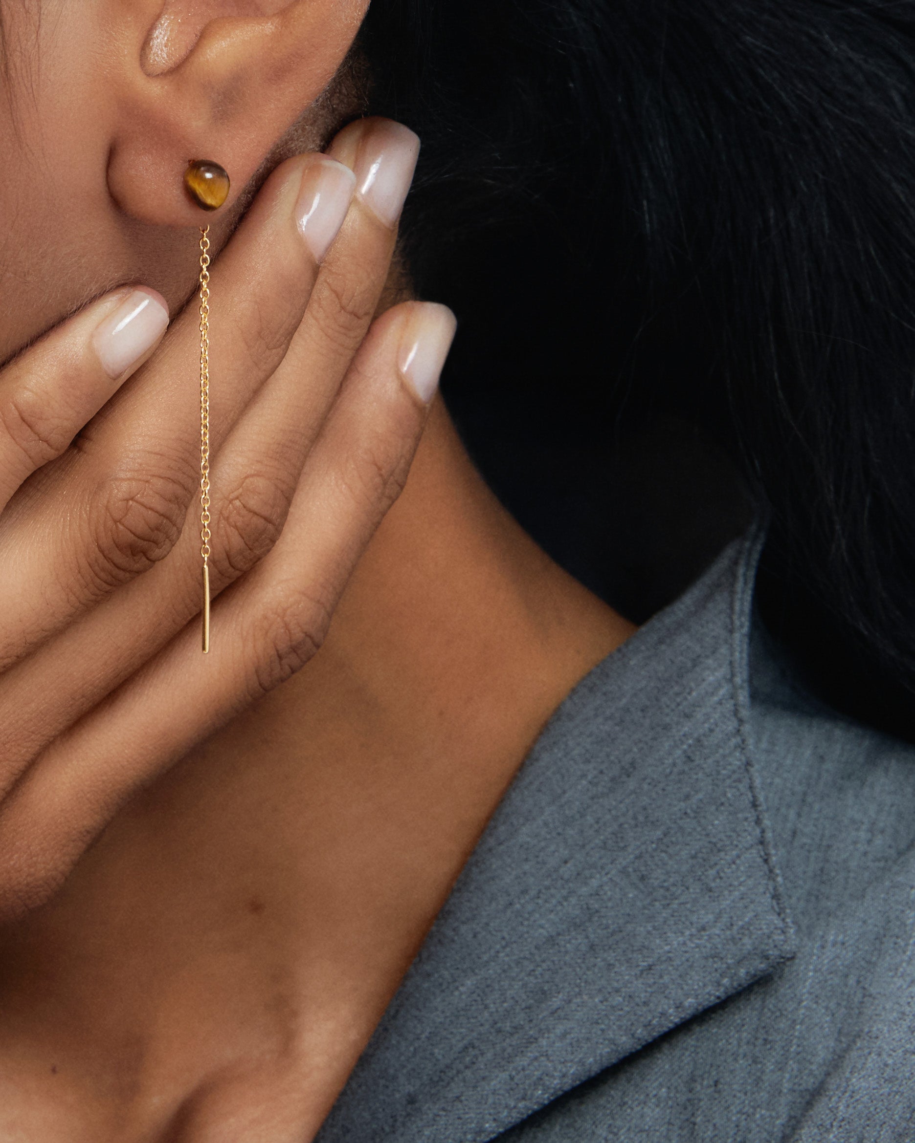 Tiger Eye Lyra Earrings