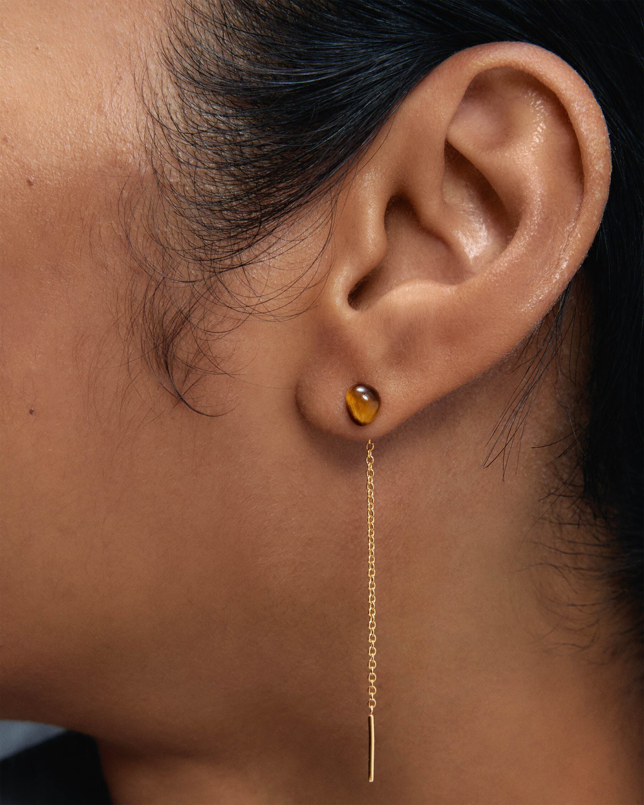 Tiger Eye Lyra Earrings