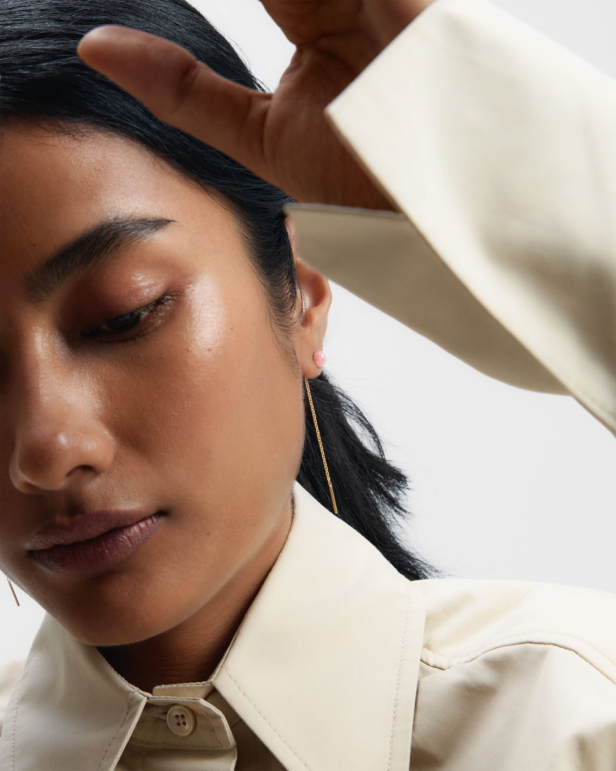 Rhodochrosite Lyra Earrings