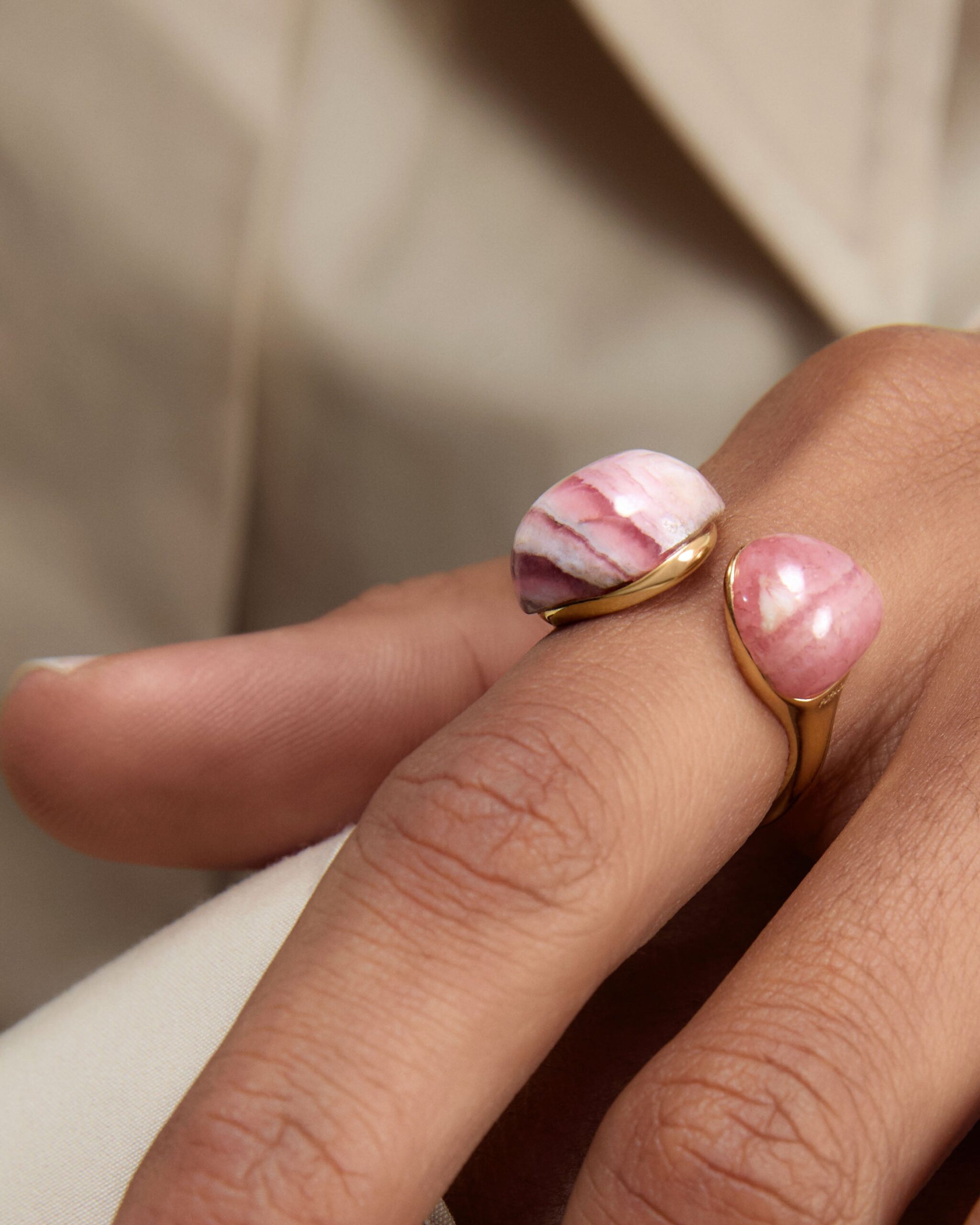 Rhodochrosite Gravity Ring