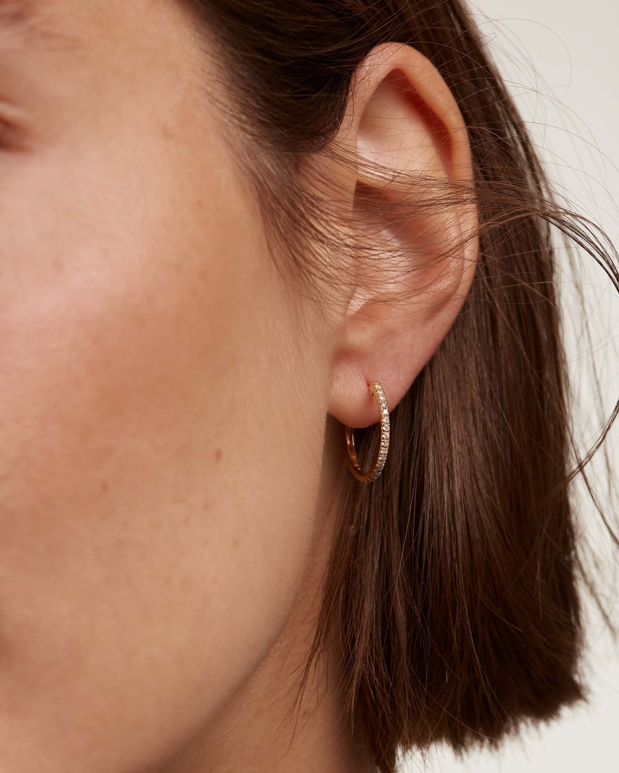 Diamonds and Gold Eternity Medium Hoops