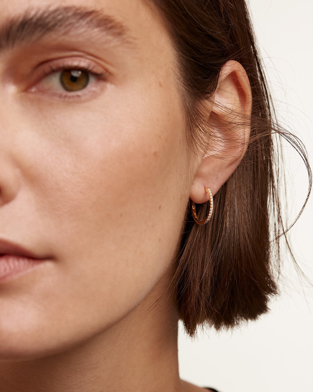 Diamonds and Gold Eternity Medium Hoops