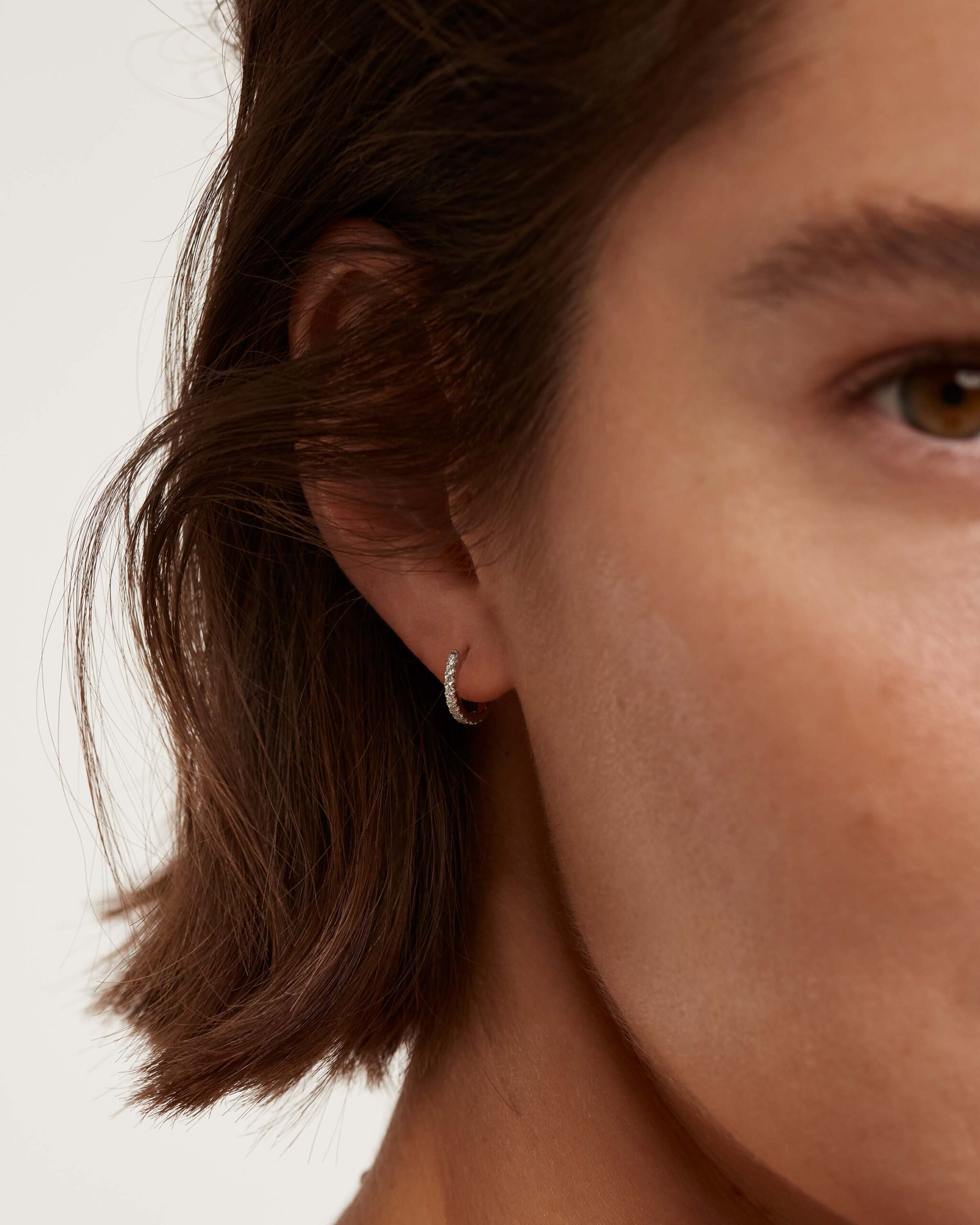 Diamonds and Gold Eternity Mini Hoops