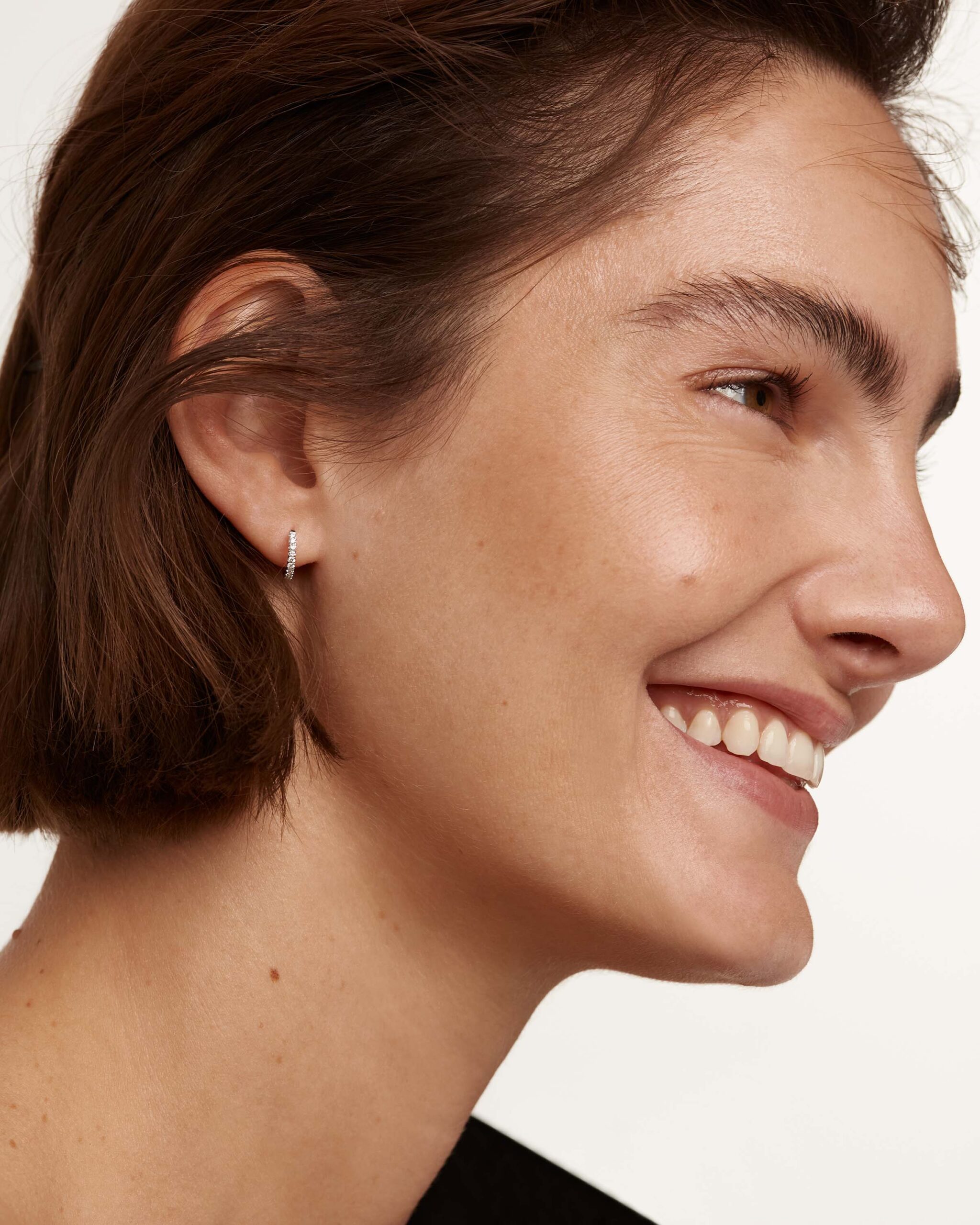 Diamonds and Gold Eternity Mini Hoops