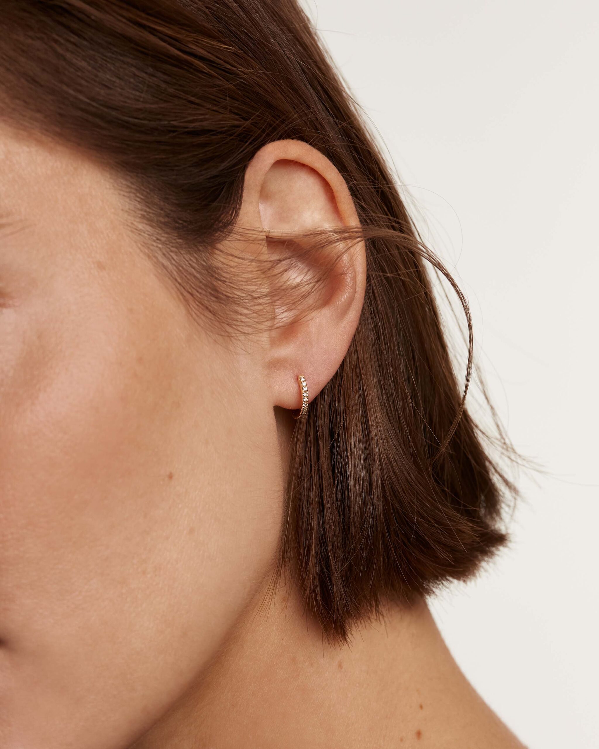 Diamonds and Gold Eternity Mini Hoops