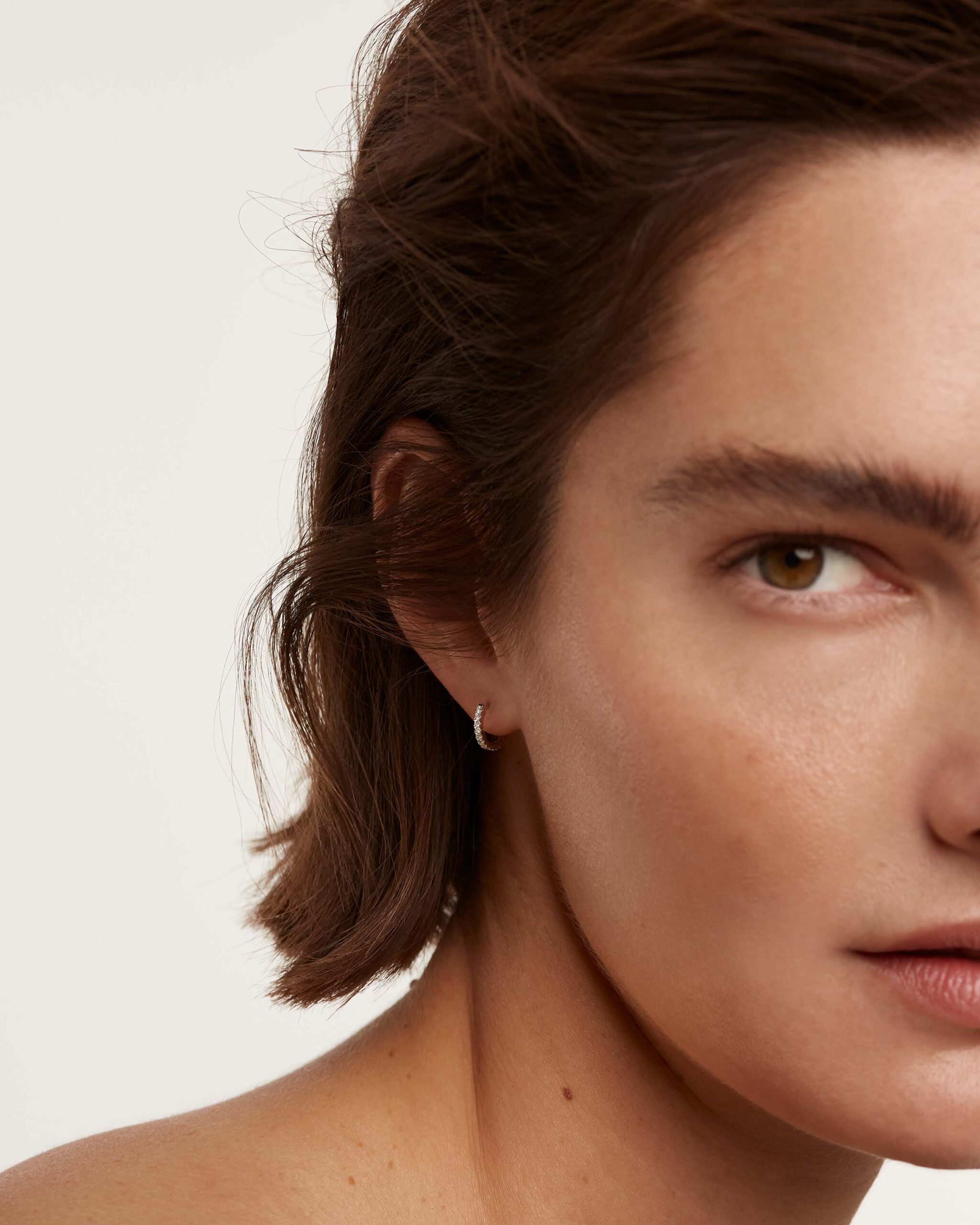 Diamonds and Gold Eternity Mini Hoops